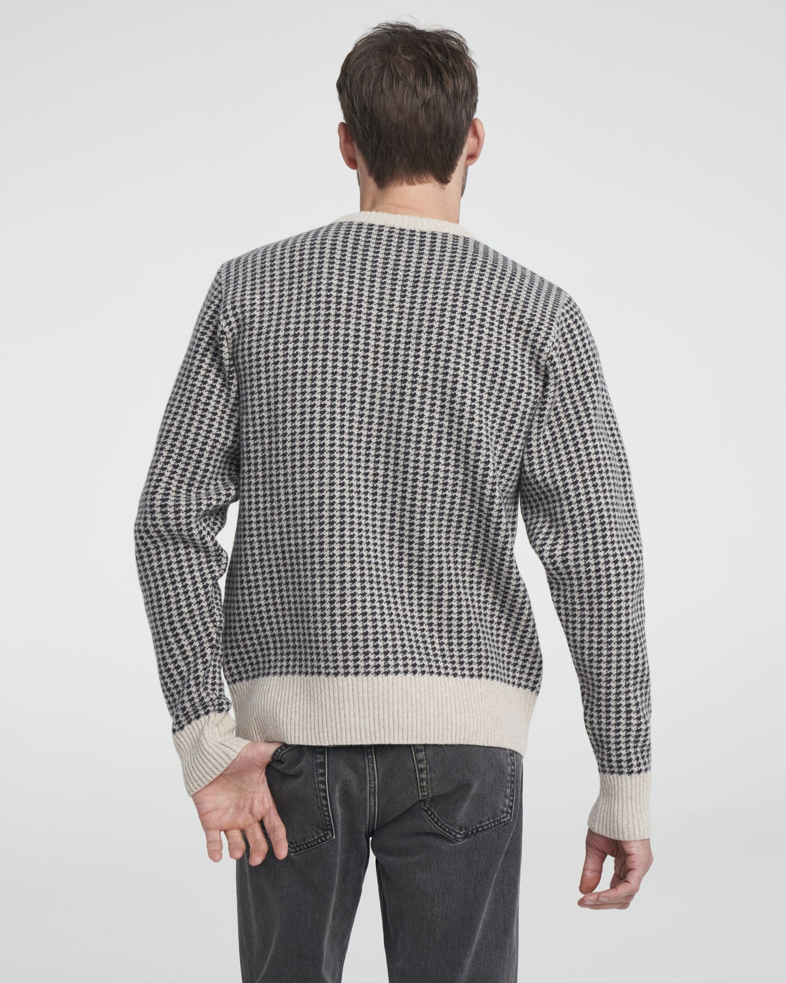 Johannes Heavy Knitted Sweater - Sand/Anthracite