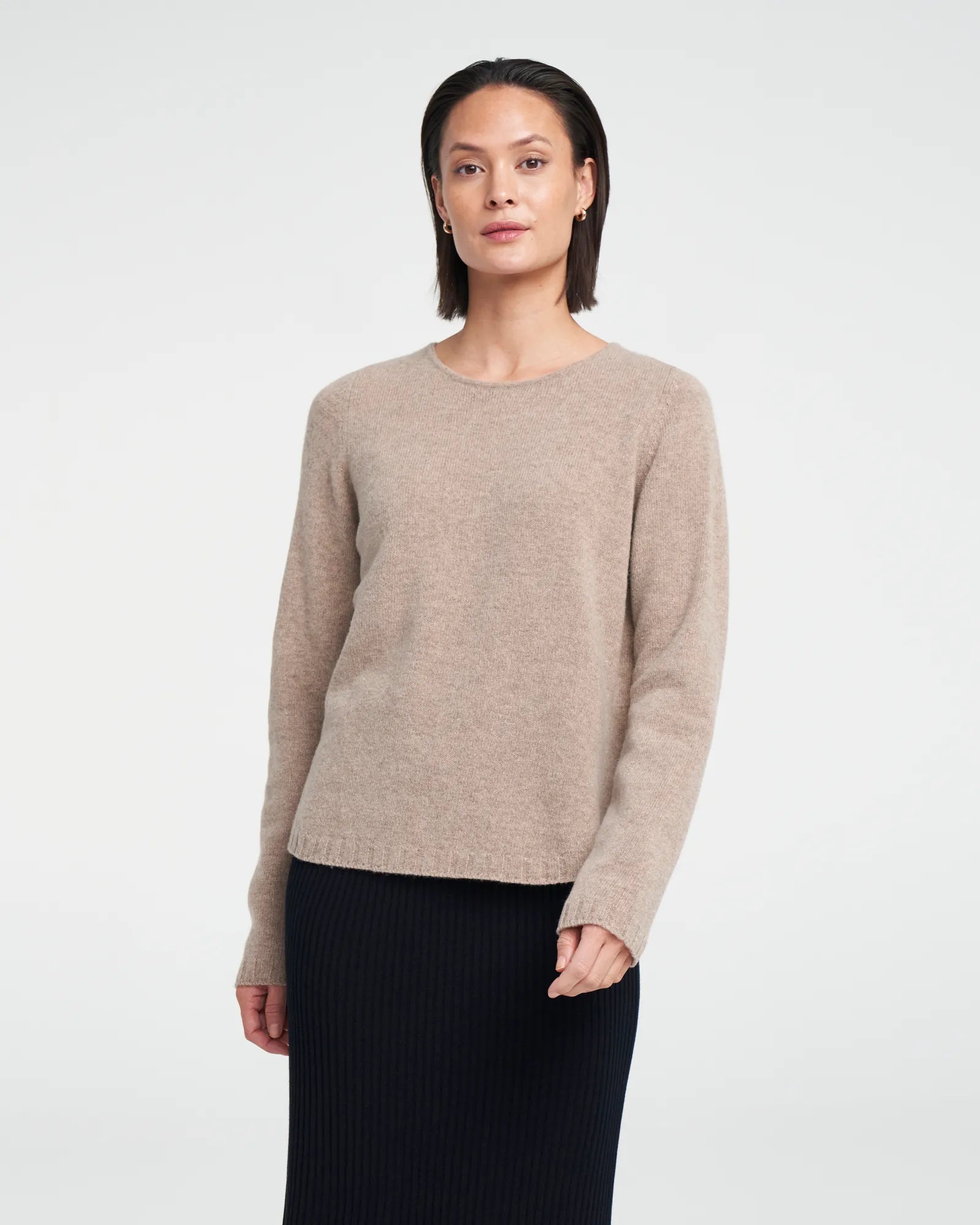Linda Crew Neck Knitted Sweater - Khaki