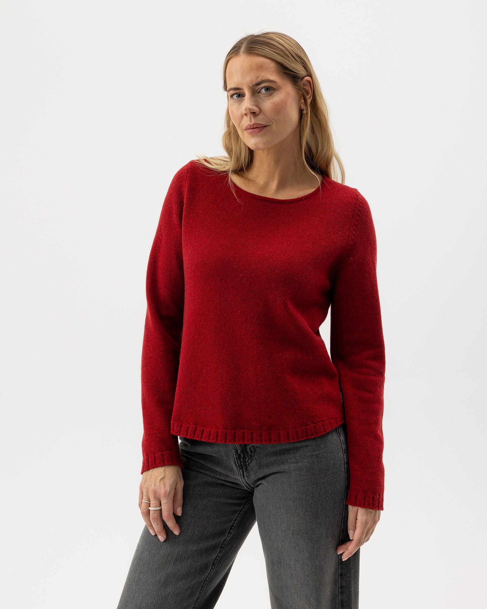 Linda Crew Neck Jumper - Ruby