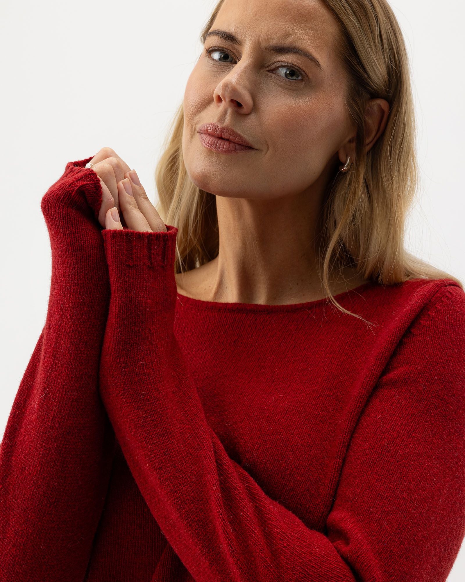 Linda Crew Neck Jumper - Ruby