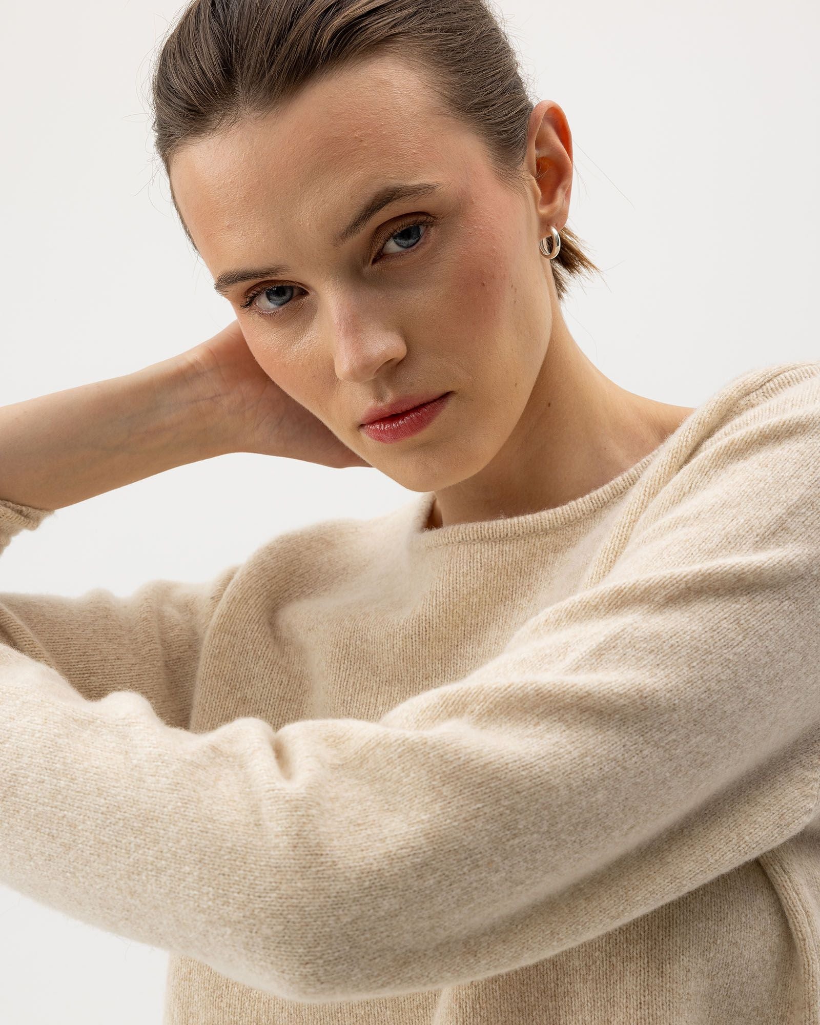 Linda Crew Neck Jumper - Creme