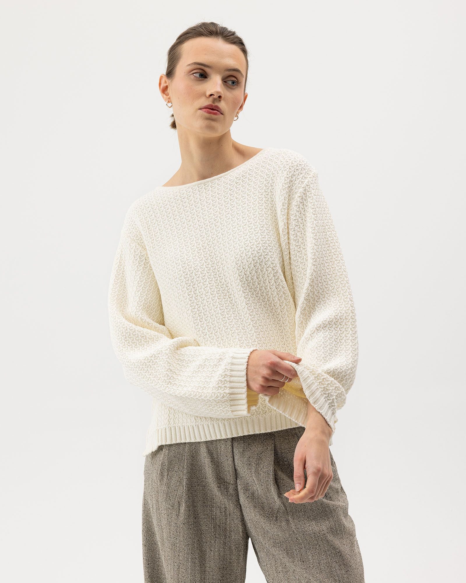 Nora Crew Neck Jumper - Off White