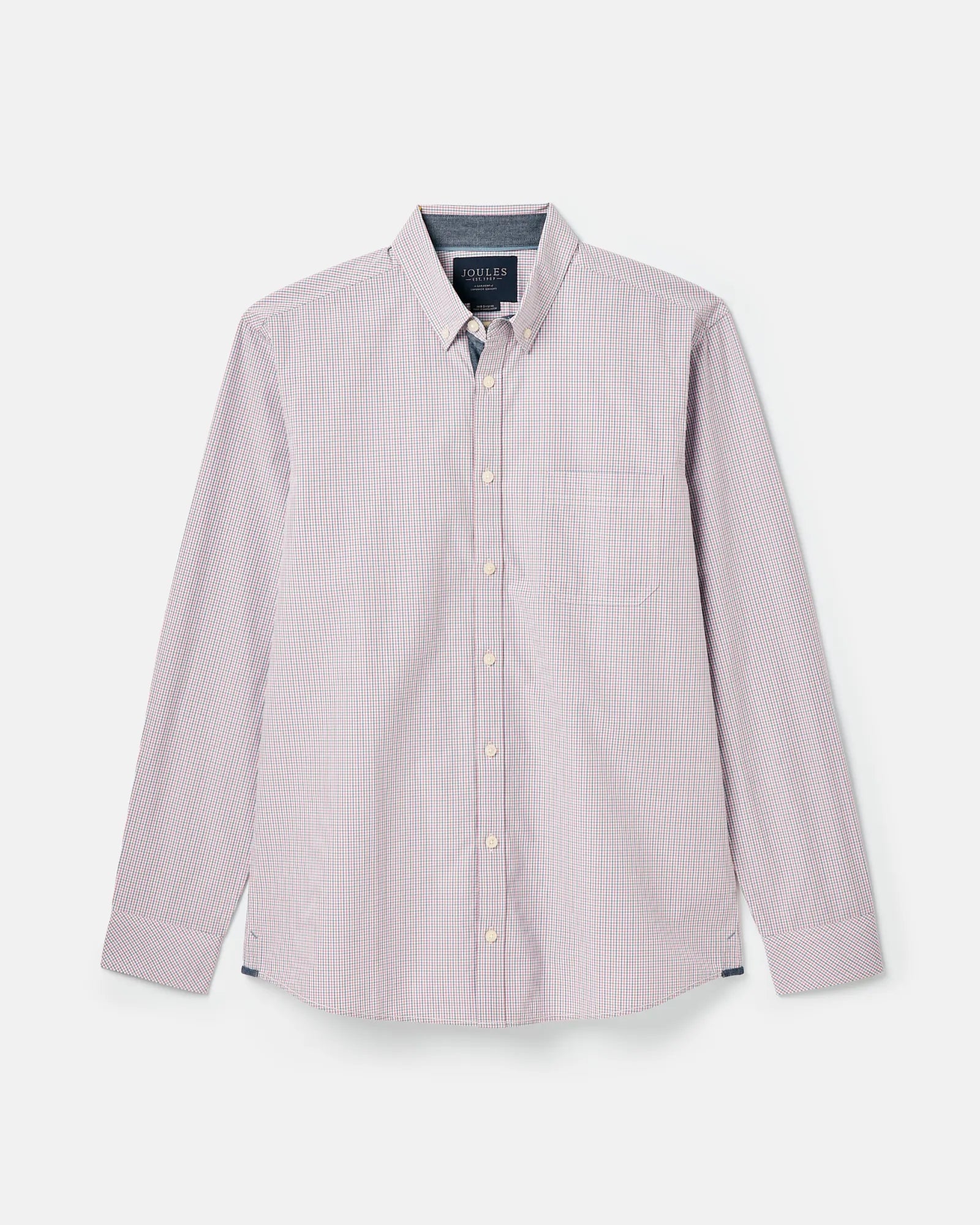 Abbott Blue/Pink Gingham Cotton Poplin Shirt