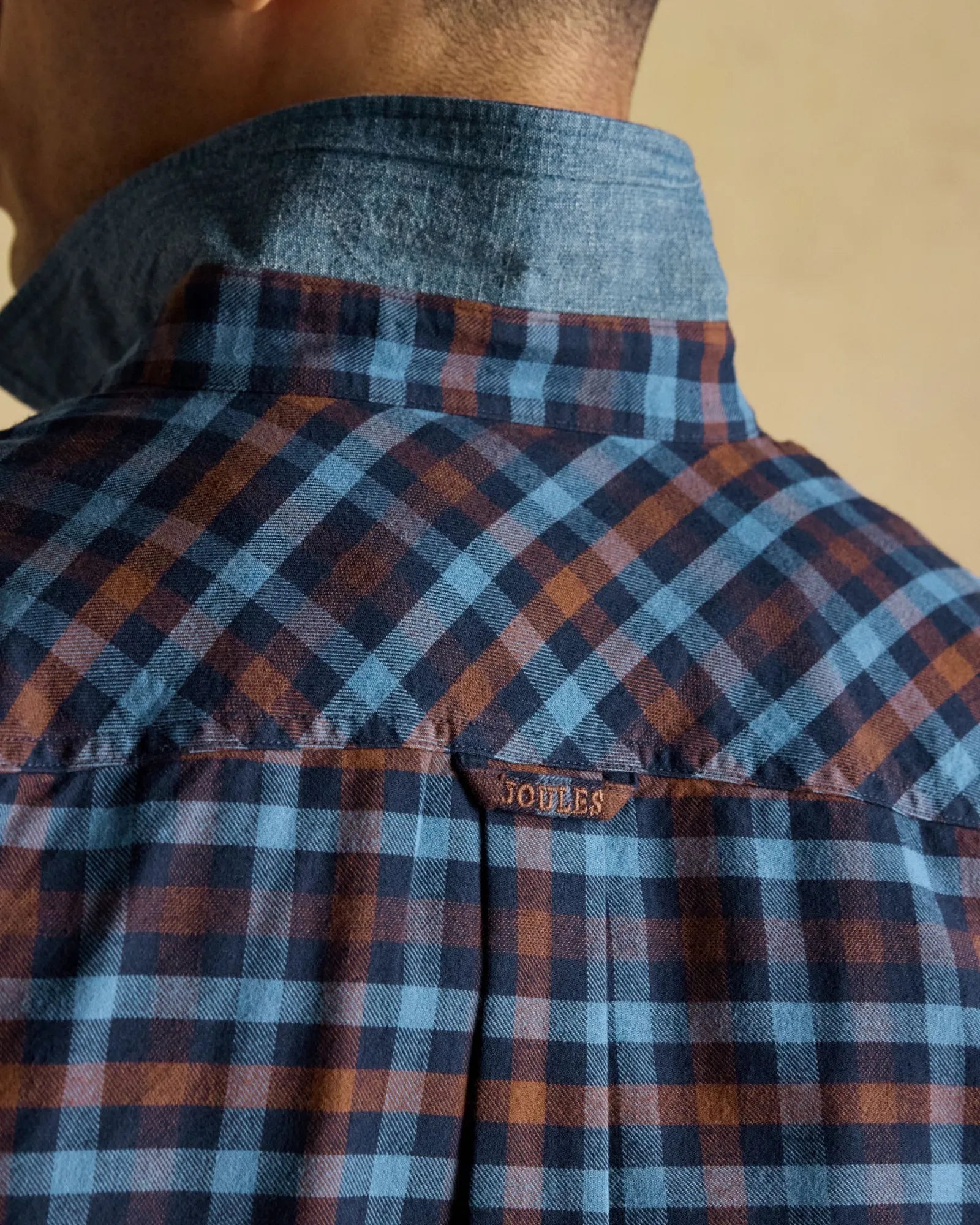 Brushed Flannel Shirt - Brown/Navy