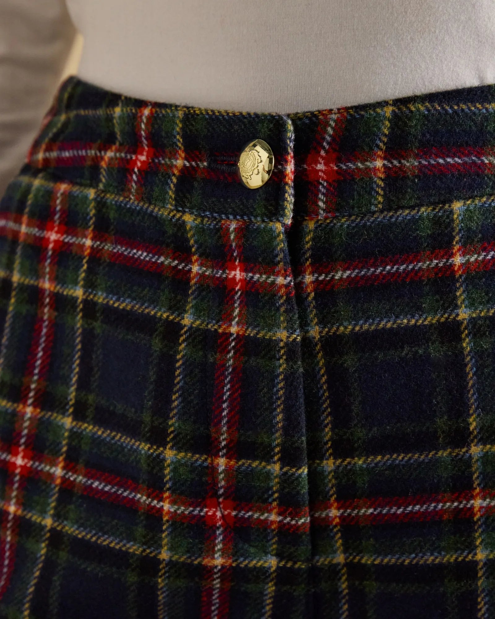 Cora Checked Trousers - Navy
