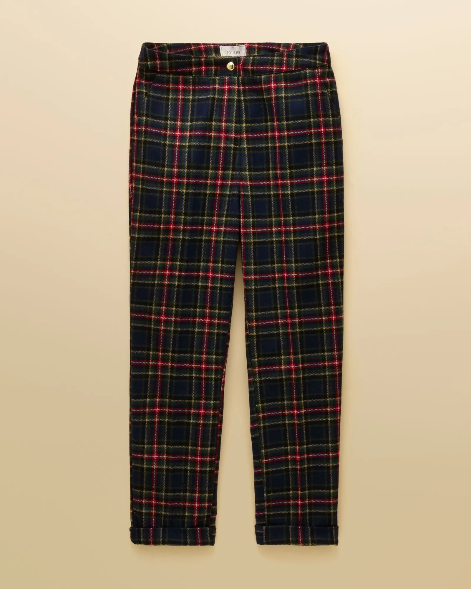 Cora Checked Trousers - Navy