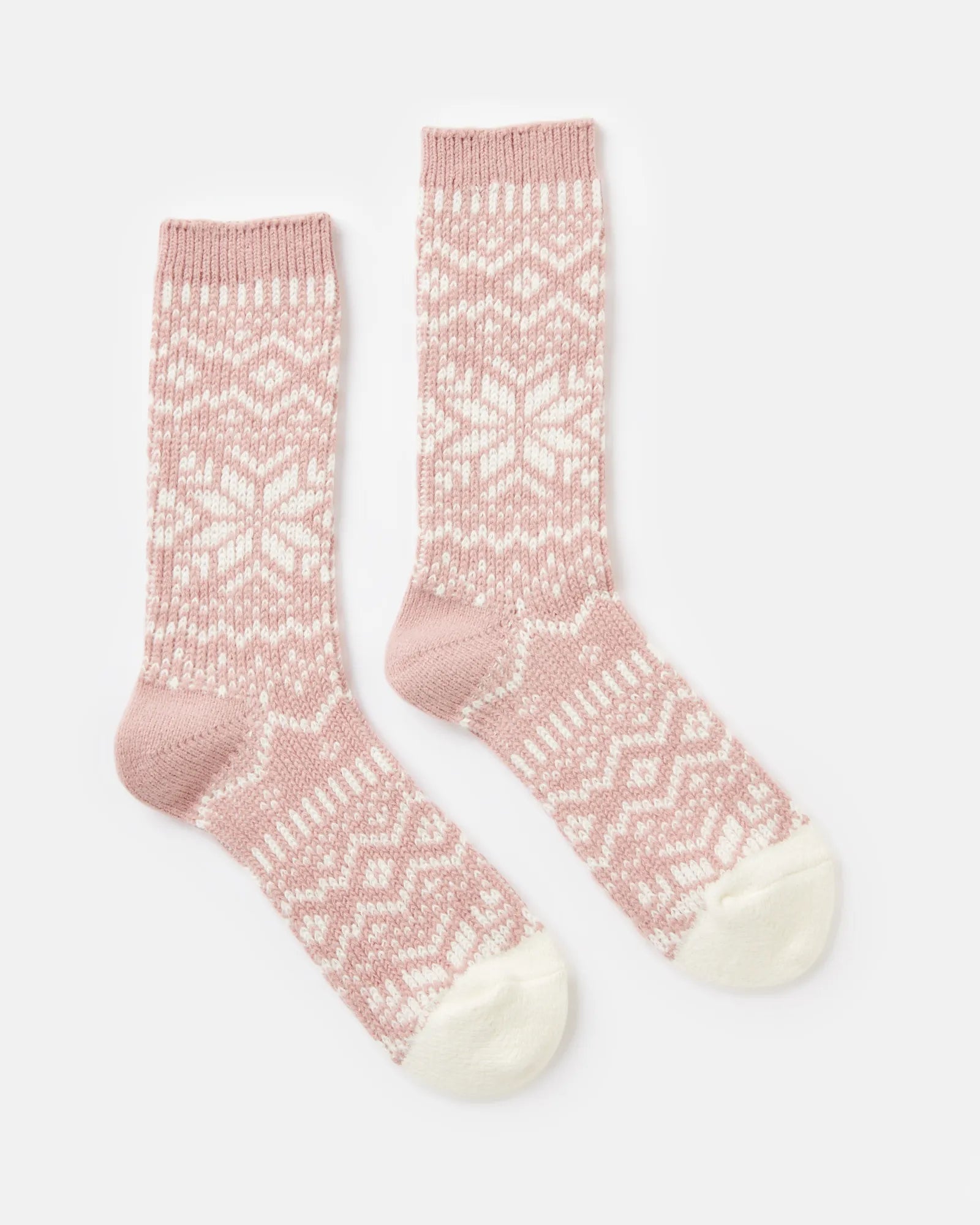 Cosy Pink Fair Isle Socks