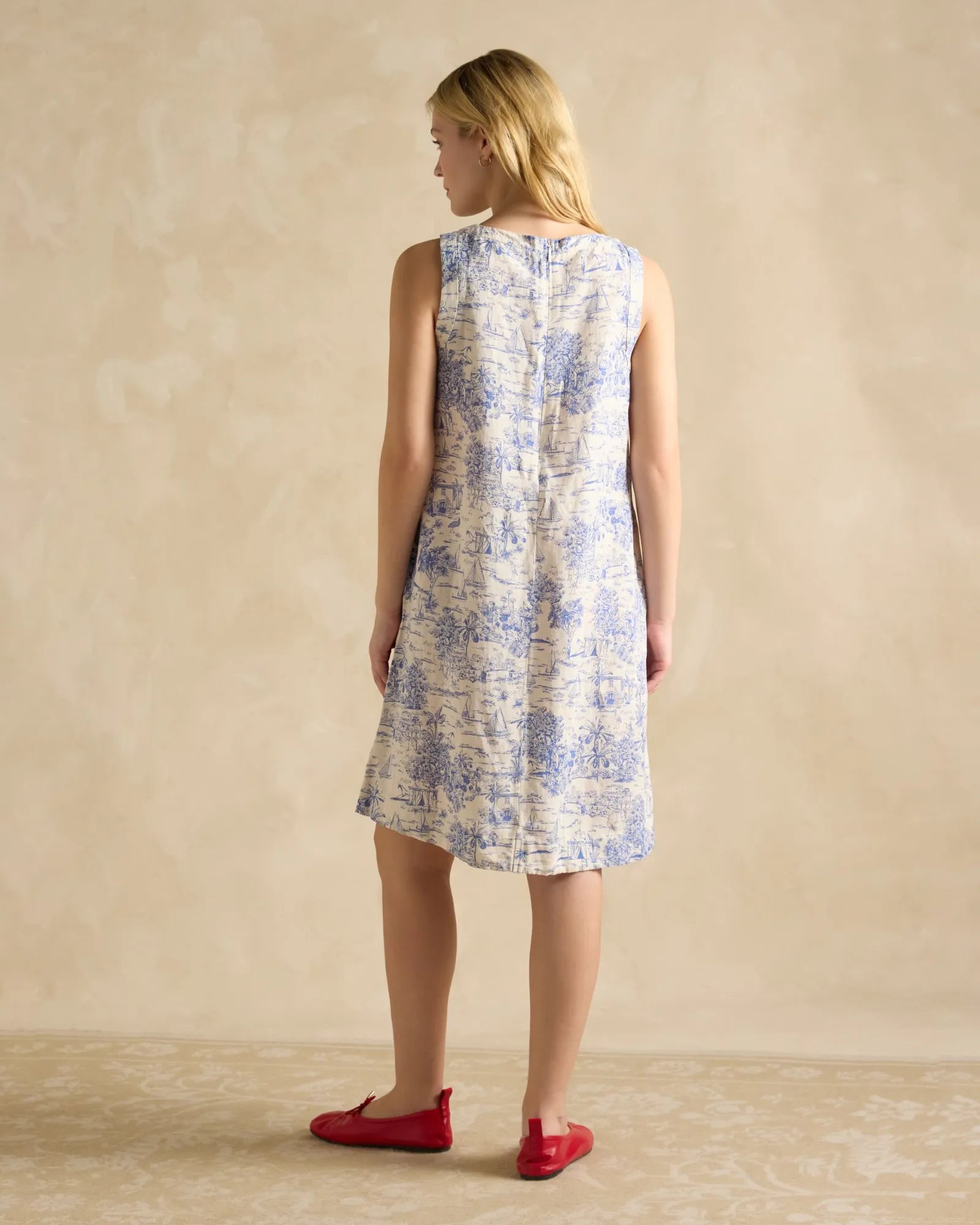 Delphine Dress - Blue/White