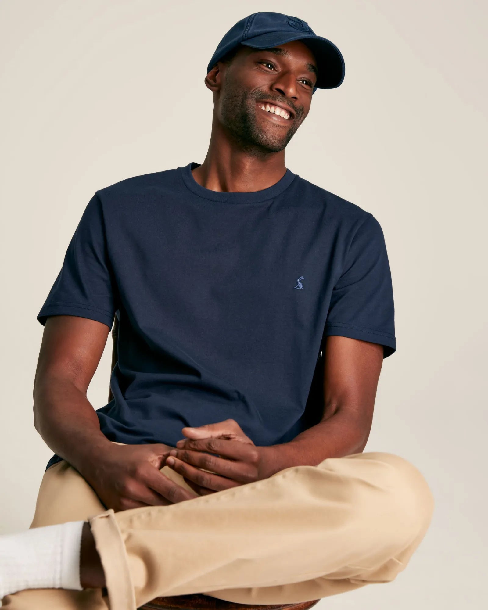 Denton Navy Blue Jersey Crew Neck T-Shirt