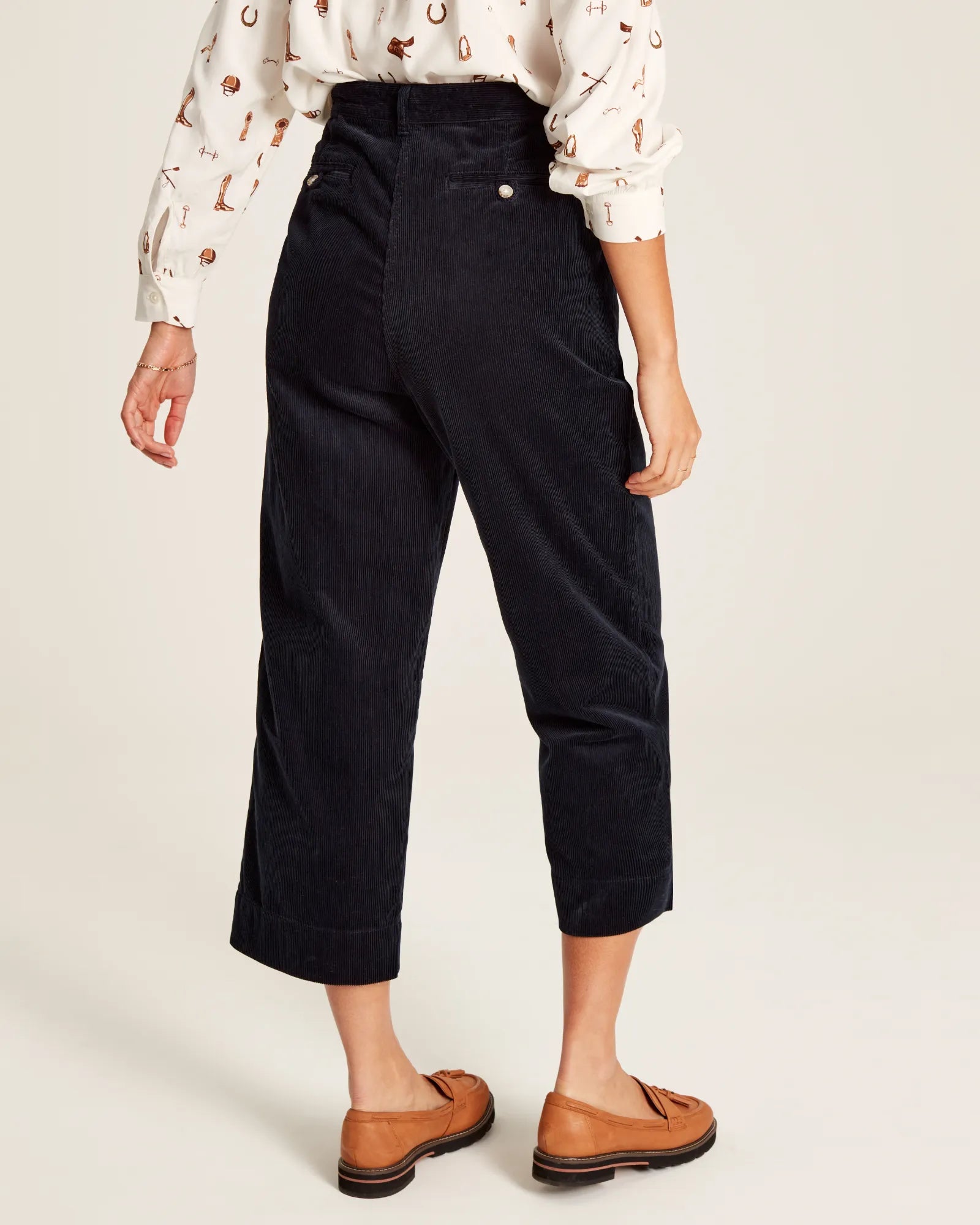 Ebony Cord Wide Leg Trousers - Navy