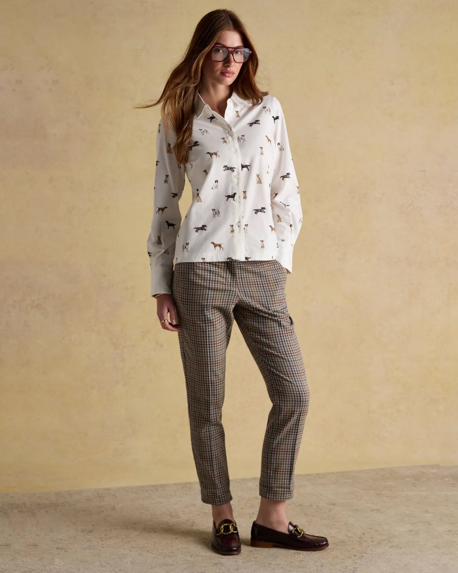 Eleanor Tomlinson Shirt - Cream Dogs