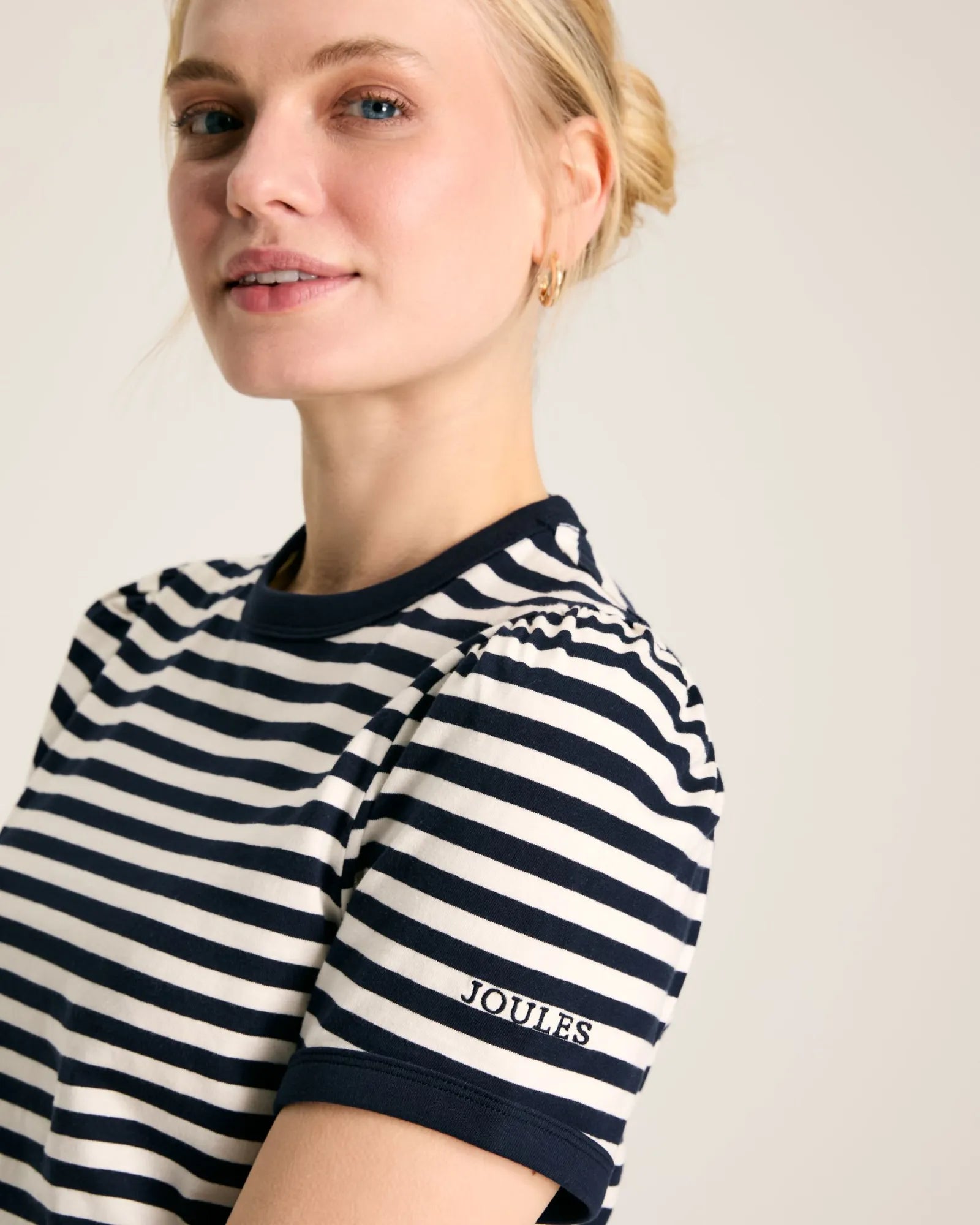 Erin Navy Blue Stripe Short Sleeve T-Shirt