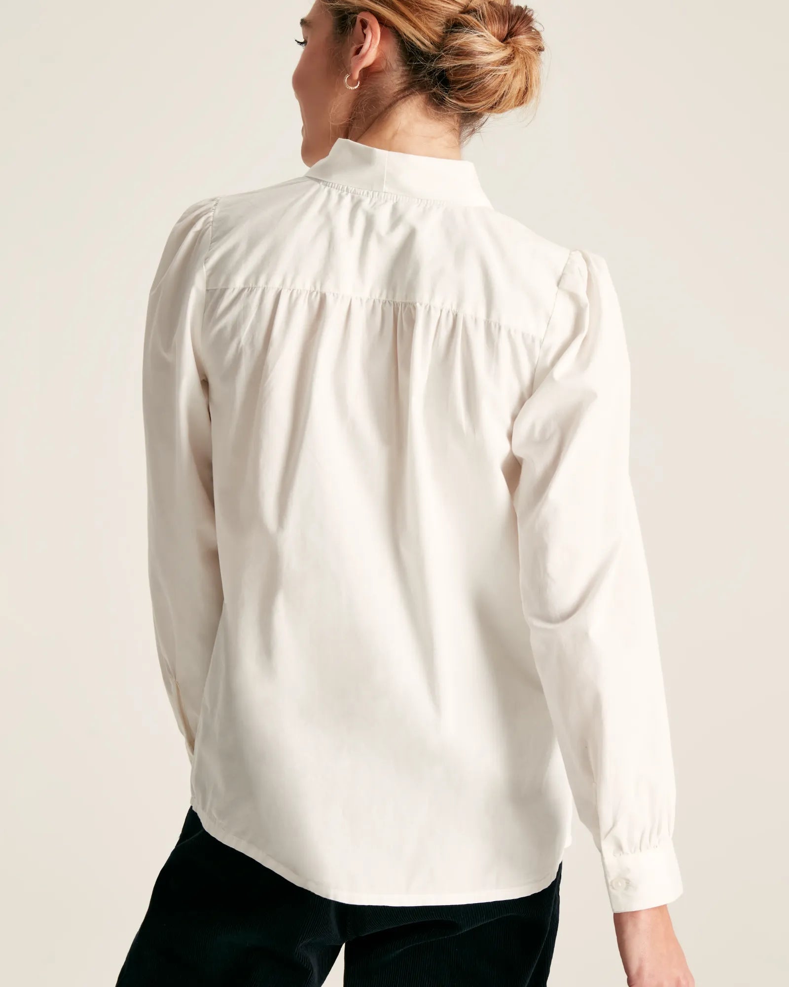 Everly White Tie Neck Blouse