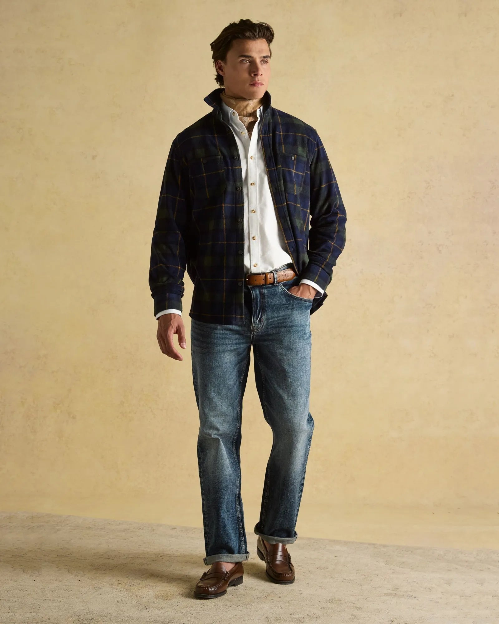 Fleece Shirt - Navy Check