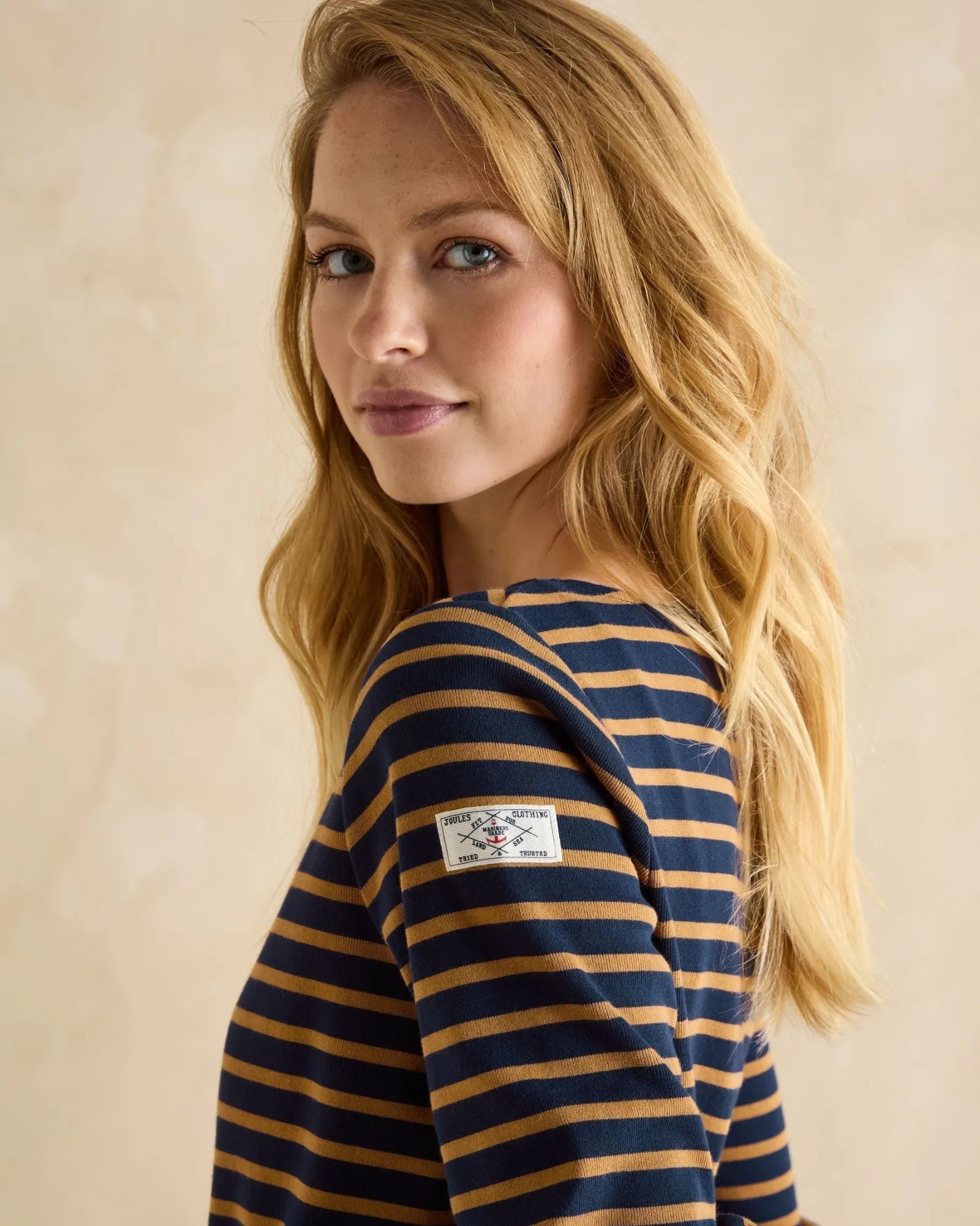Harbour Top - Navy/Tan