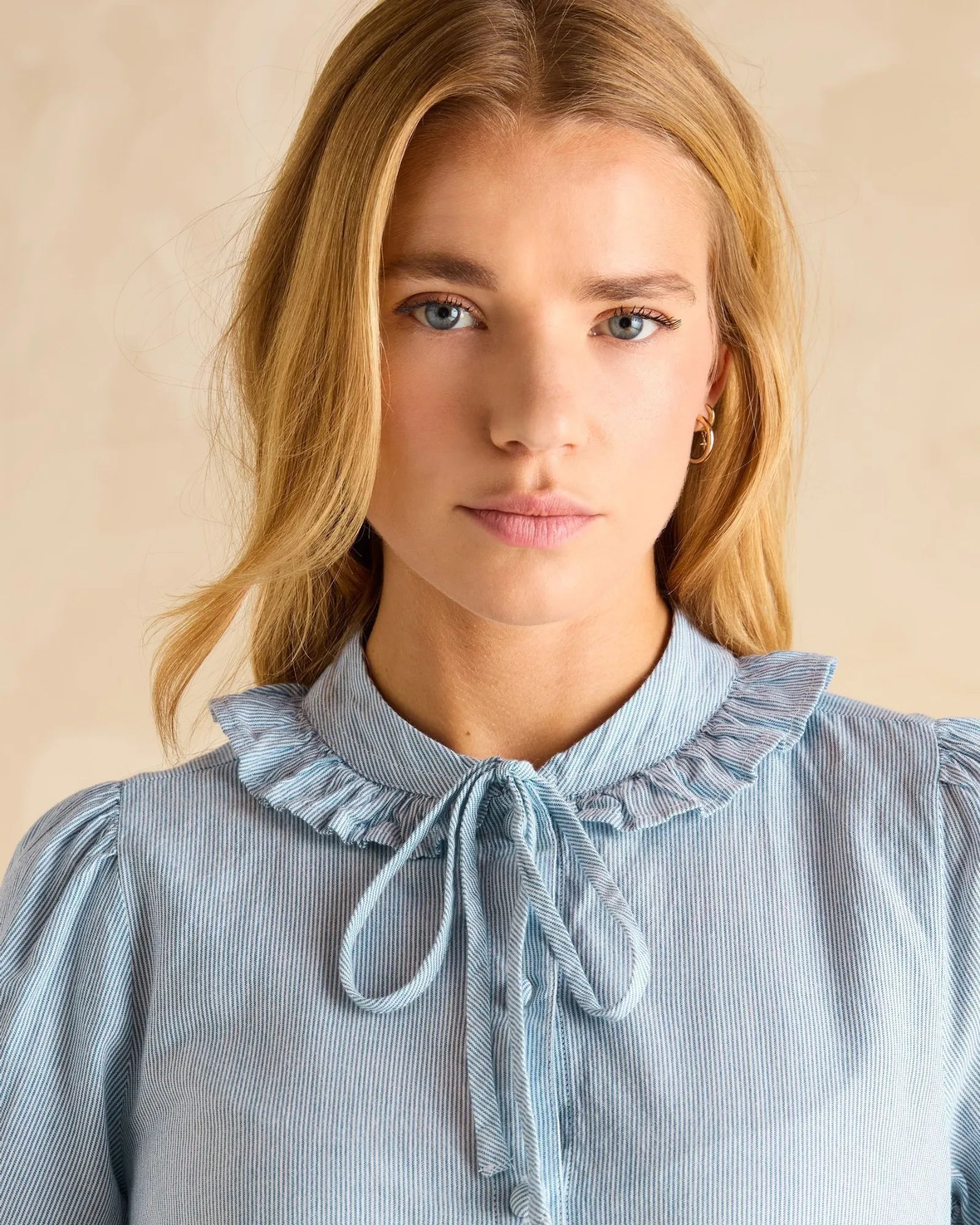 Harper Blouse - Blue/White
