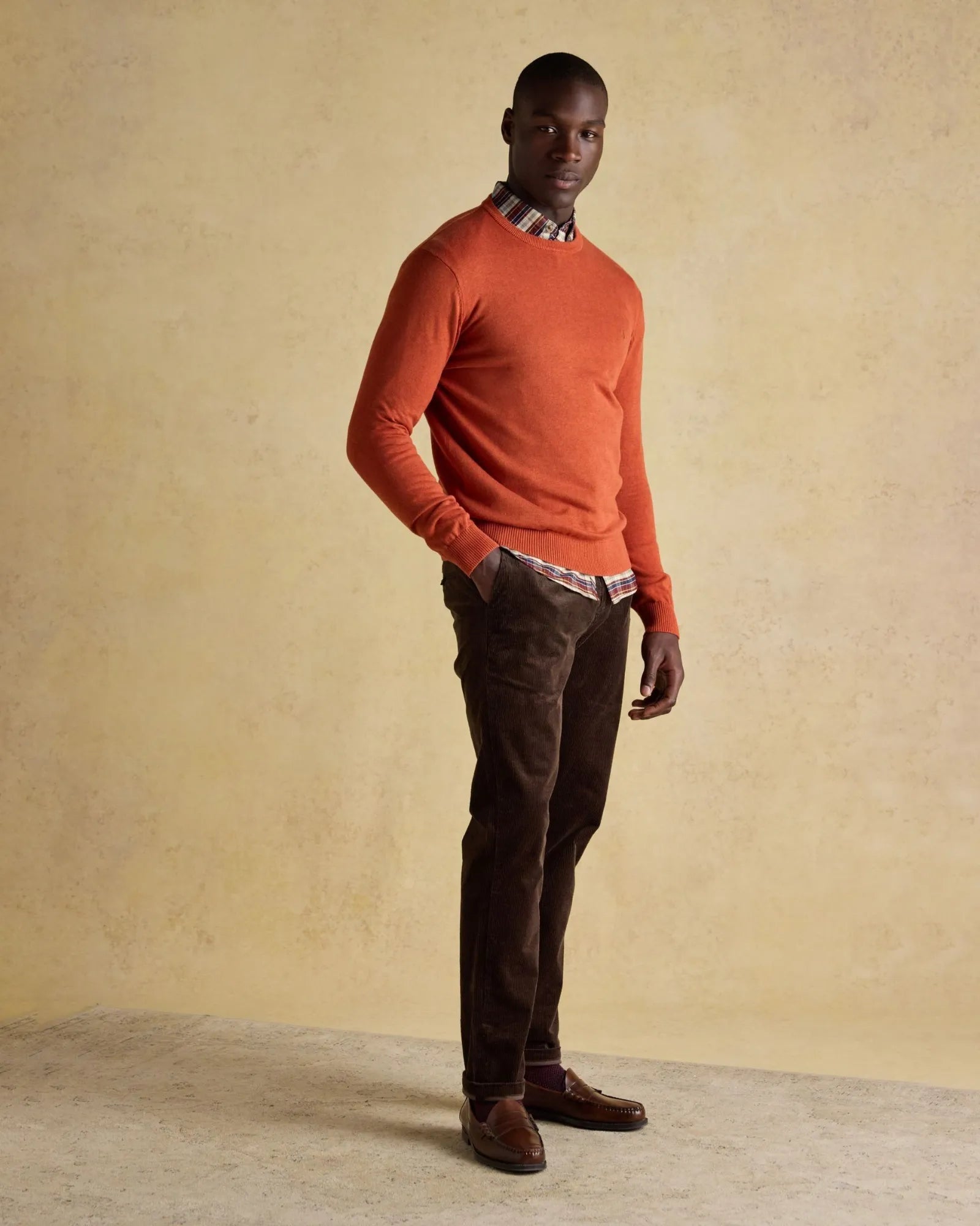 Hillside Crew Neck Jumper - Orange