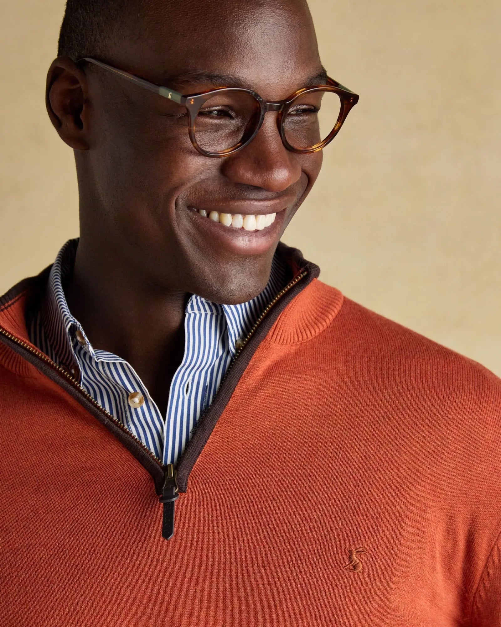 Hillside Quarter Zip Jumper - Orange