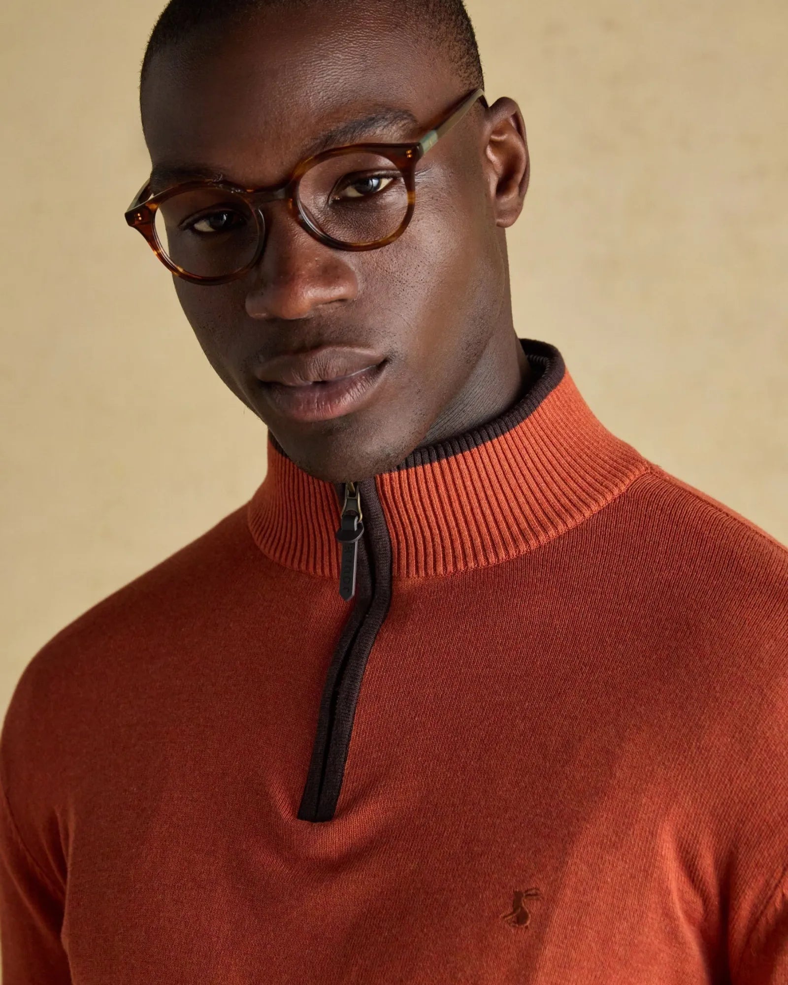 Hillside Quarter Zip Jumper - Orange
