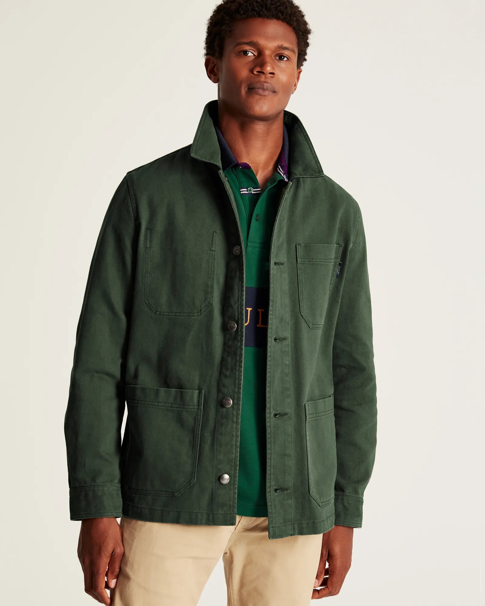 Olive green 2025 jacket with patches