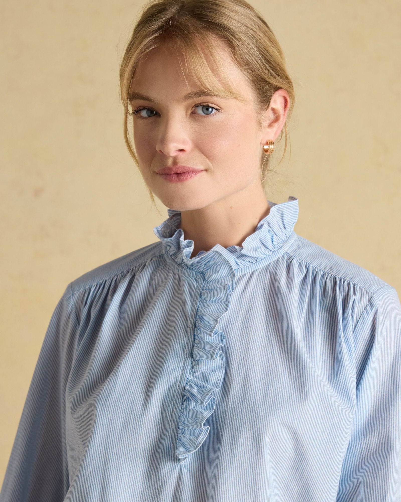 Melanie Blouse - Blue/White