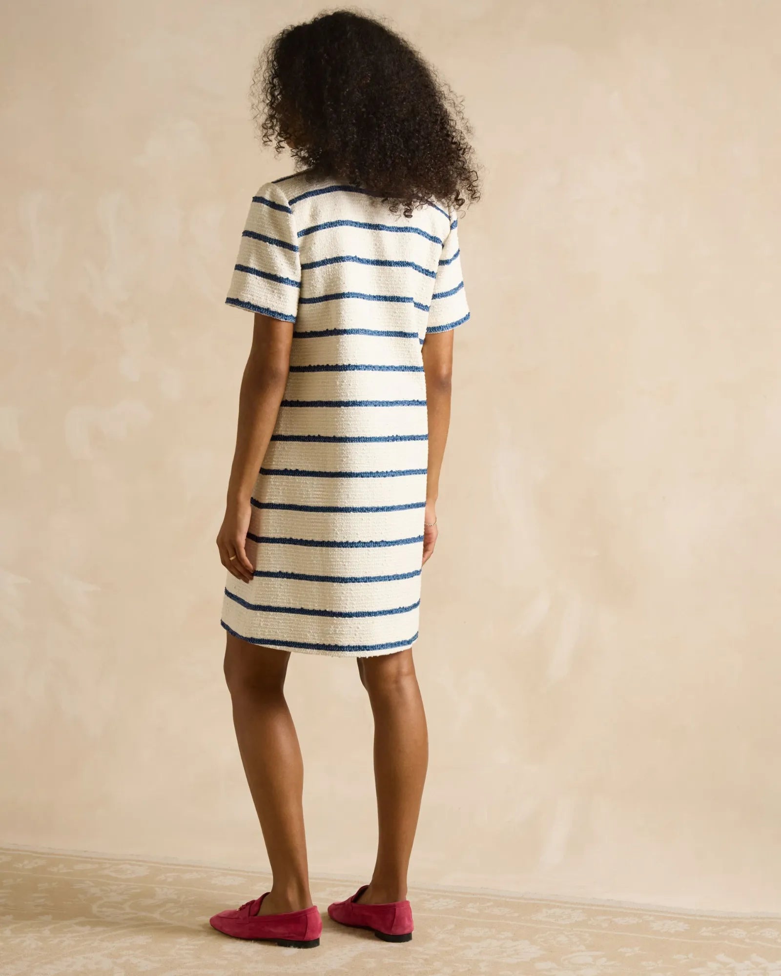 Odette Dress - Navy Stripe