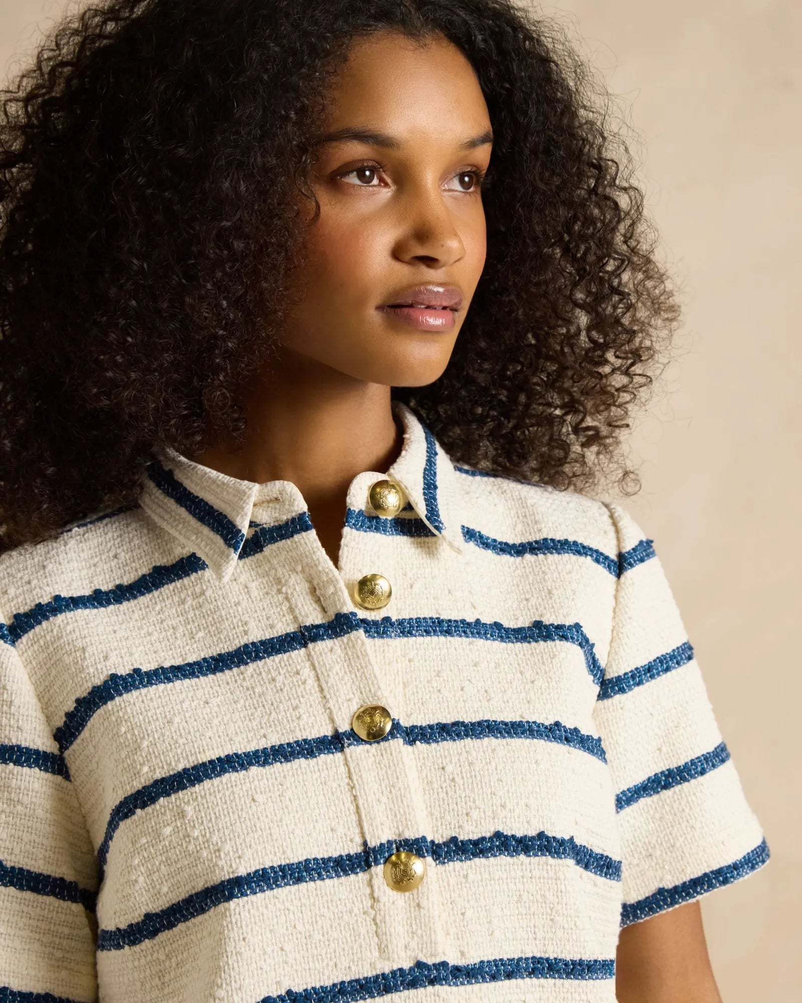 Odette Dress - Navy Stripe