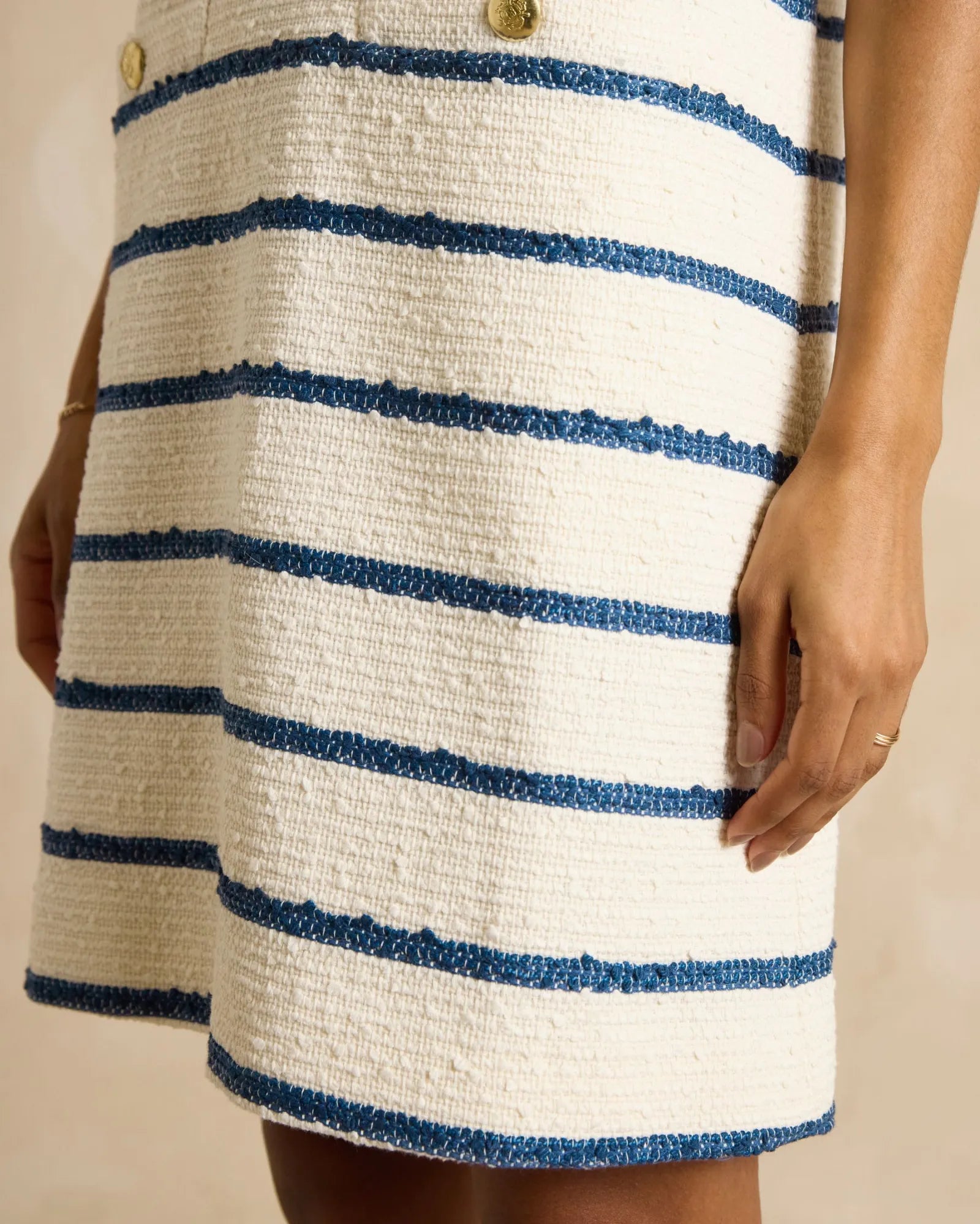 Odette Dress - Navy Stripe