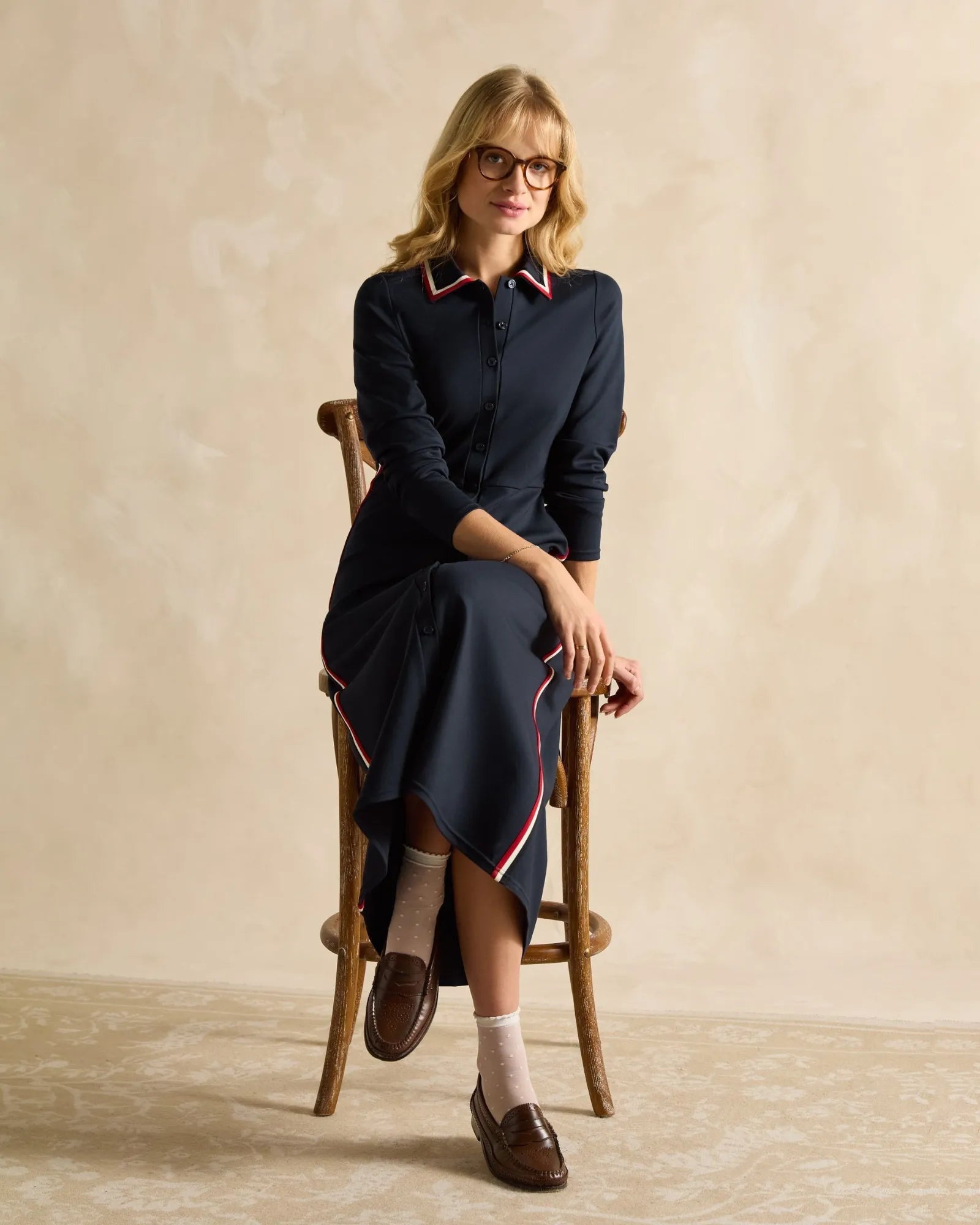 Pia Dress - Marine Navy