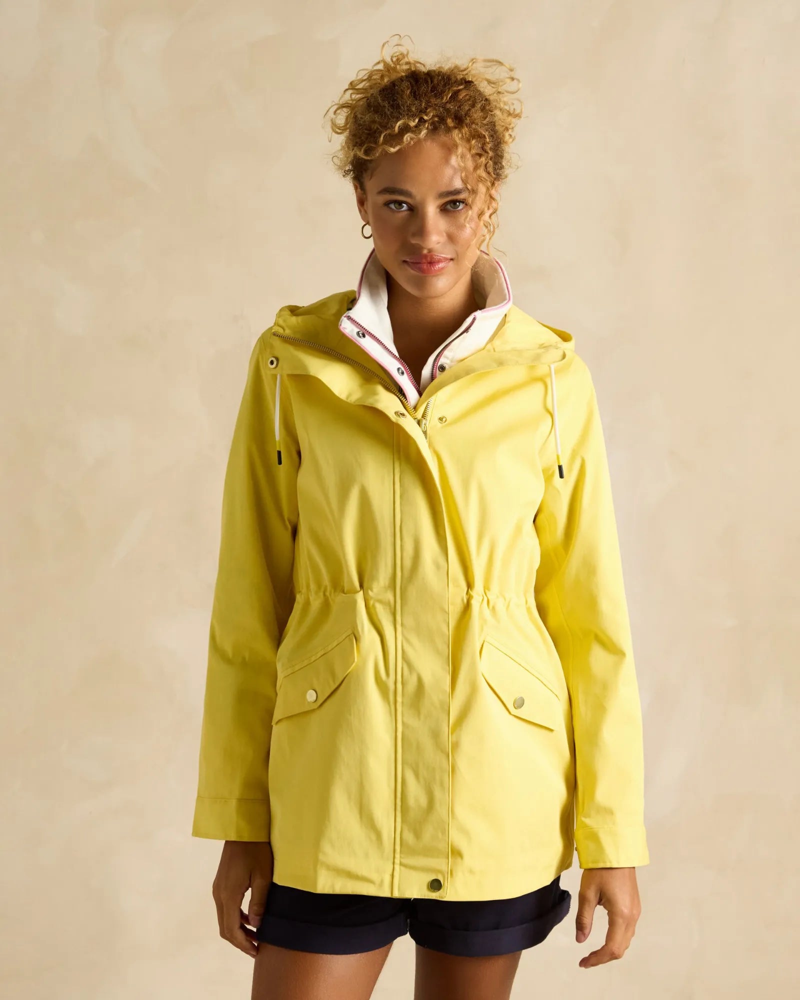Hood Joules Waterproof Coast Jacket Joules Raincoat Joules Yellow - Main Image