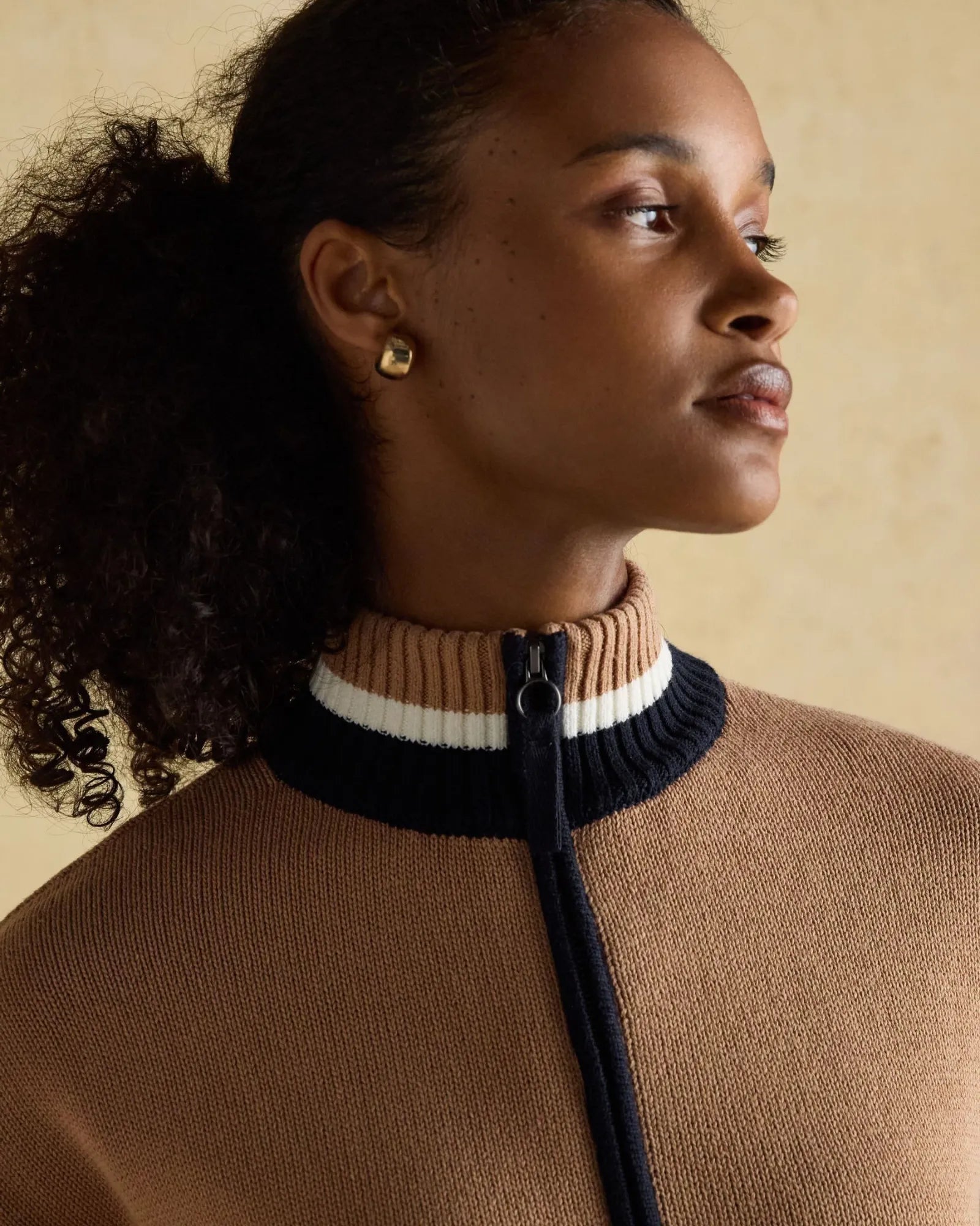 Varsity Jumper - Brown/Cream