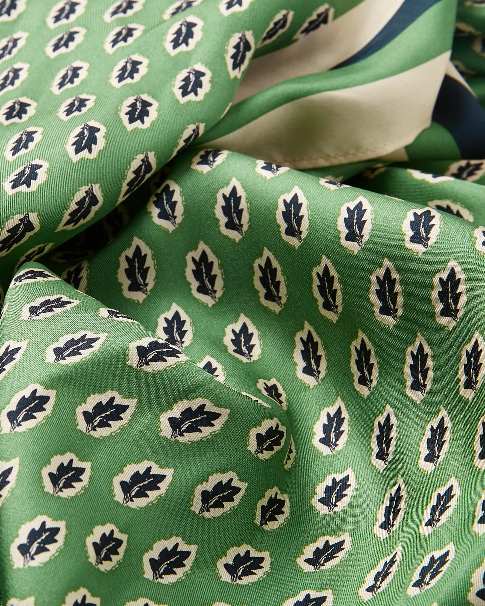 Windsor Green Printed Long Silk Scarf