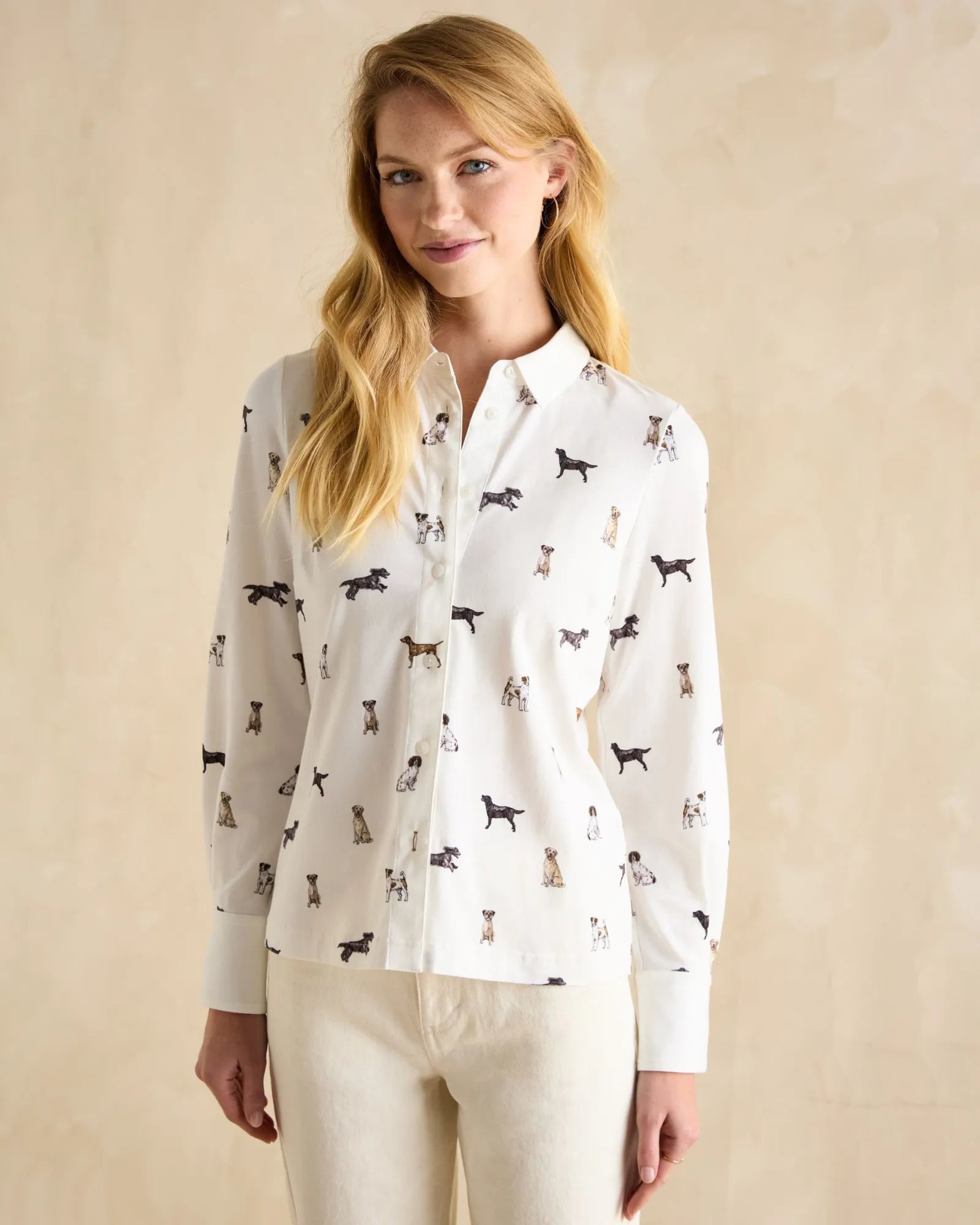 Joules X Elanor Tomlinson Shirt - Cream Dogs