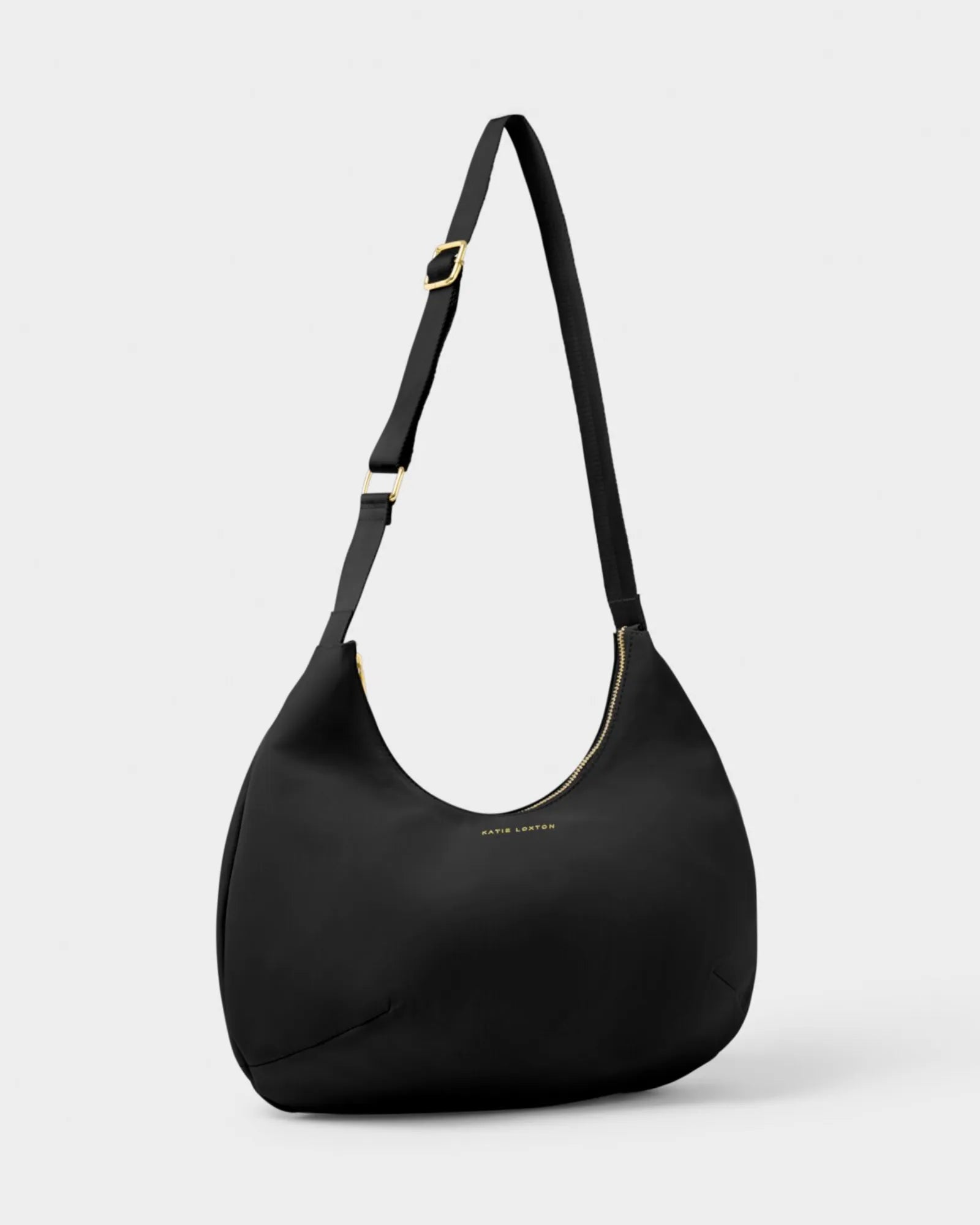 Nylon-Luxe Sling Shoulder Bag - Black