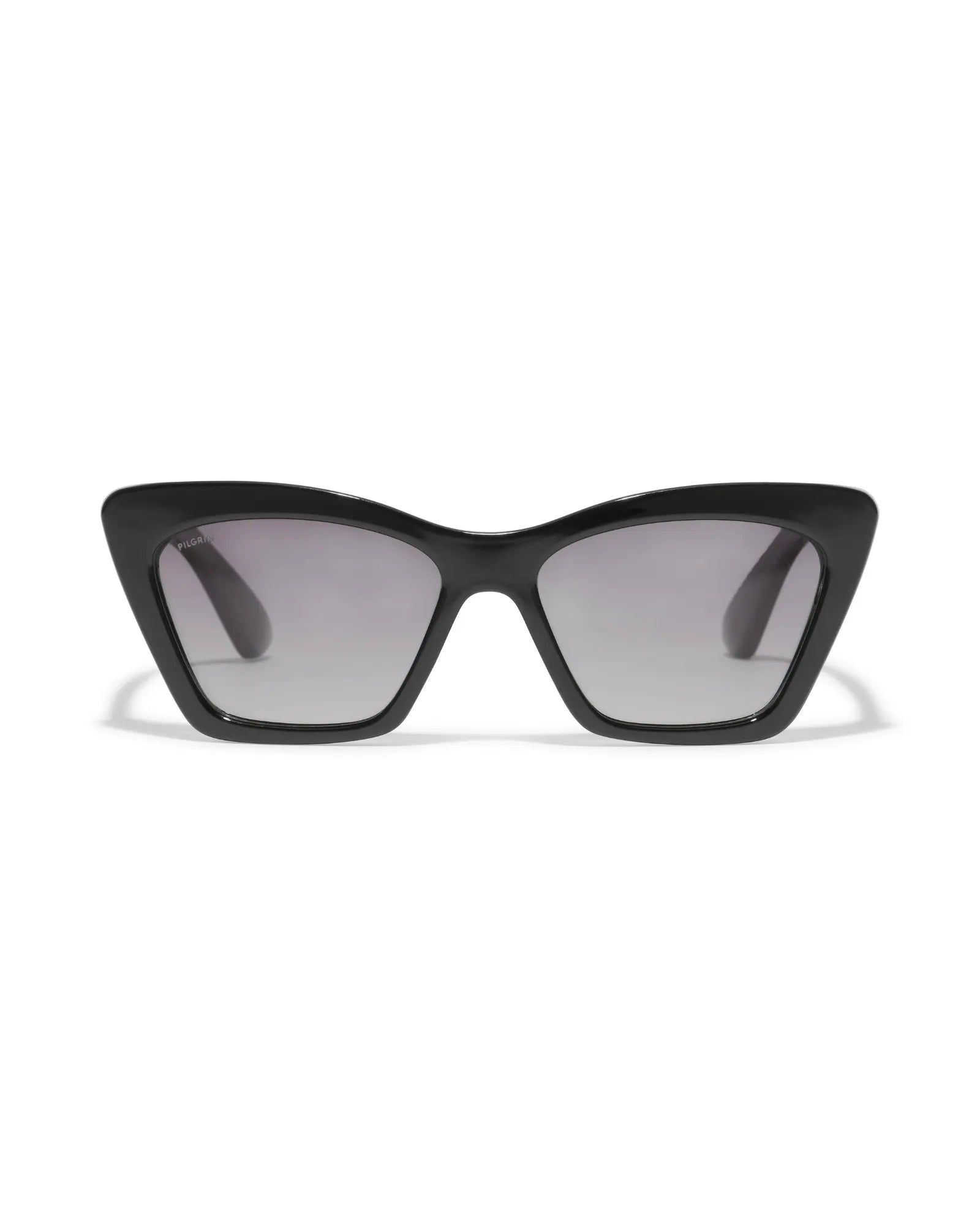 DAKOTA Angular Cat Eye Shaped Sunglasses - Black