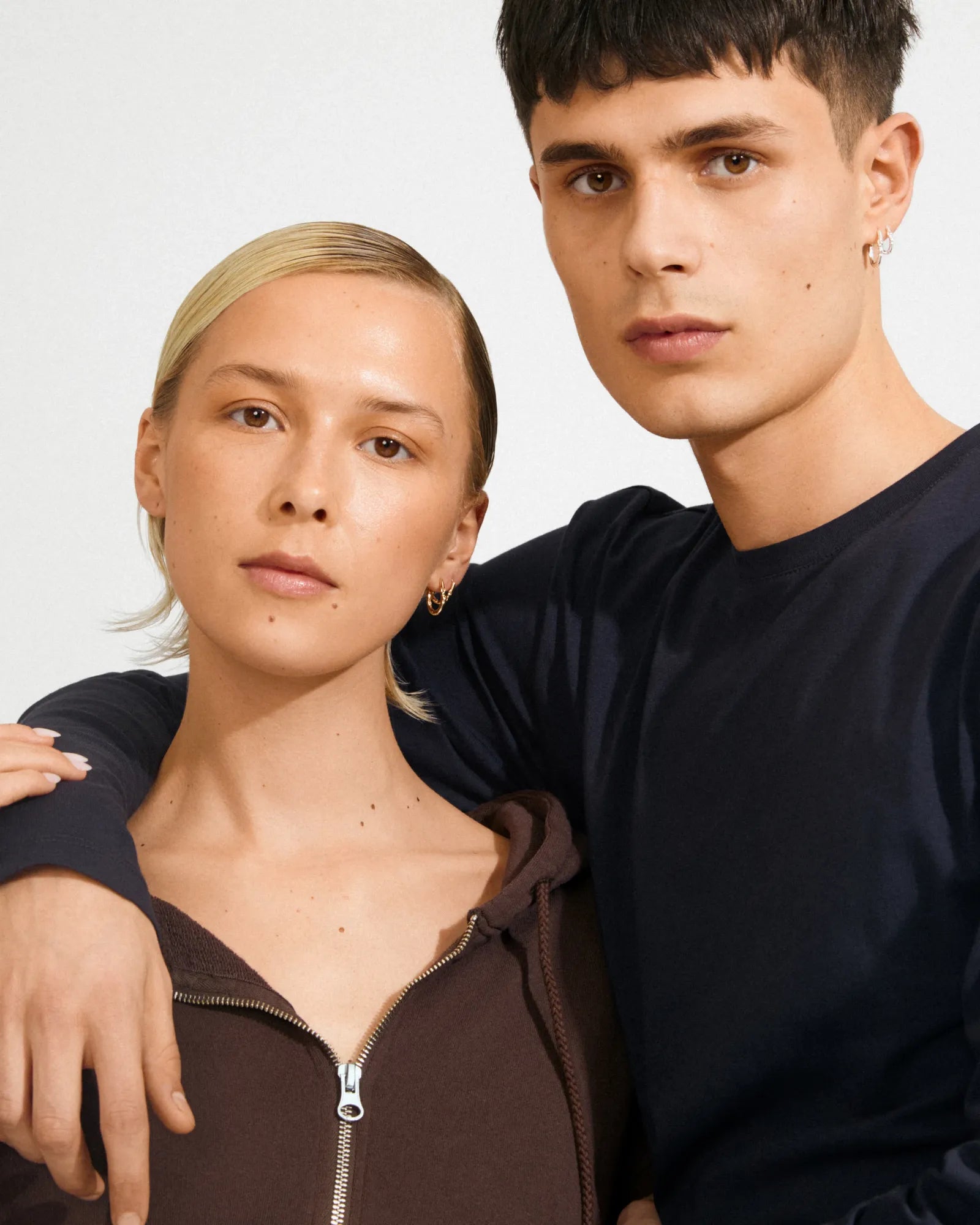 Sense Hoop Earrings 2-in-1 - Gold Plated