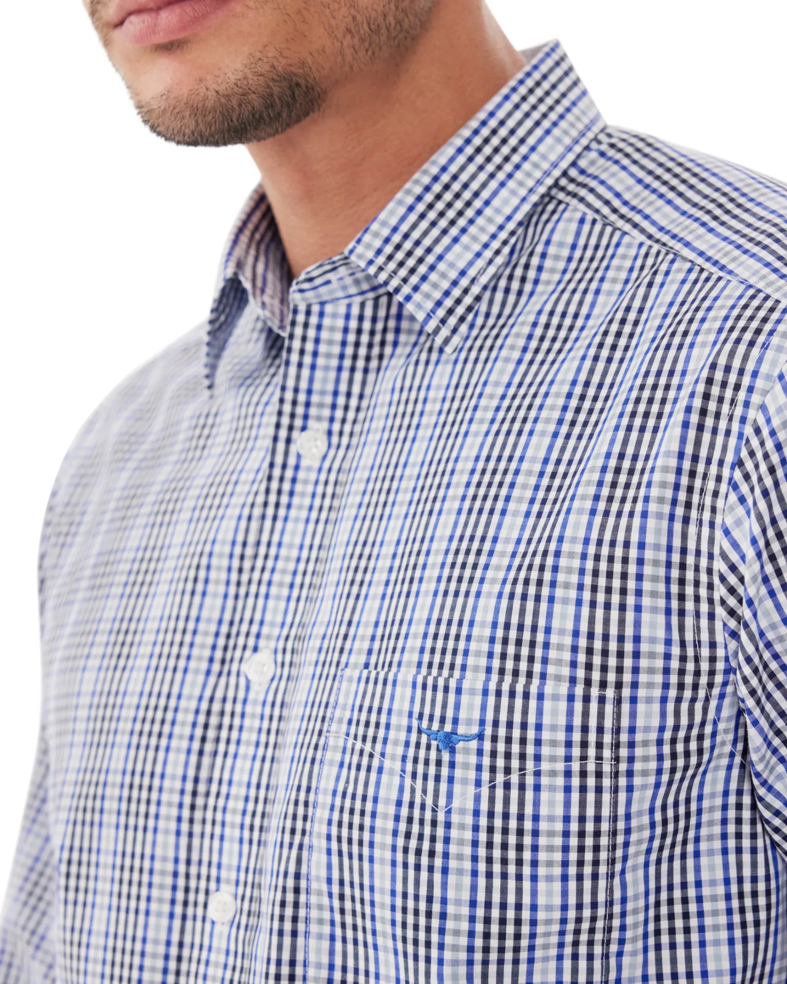 Collins Shirt - Navy/Blue/White