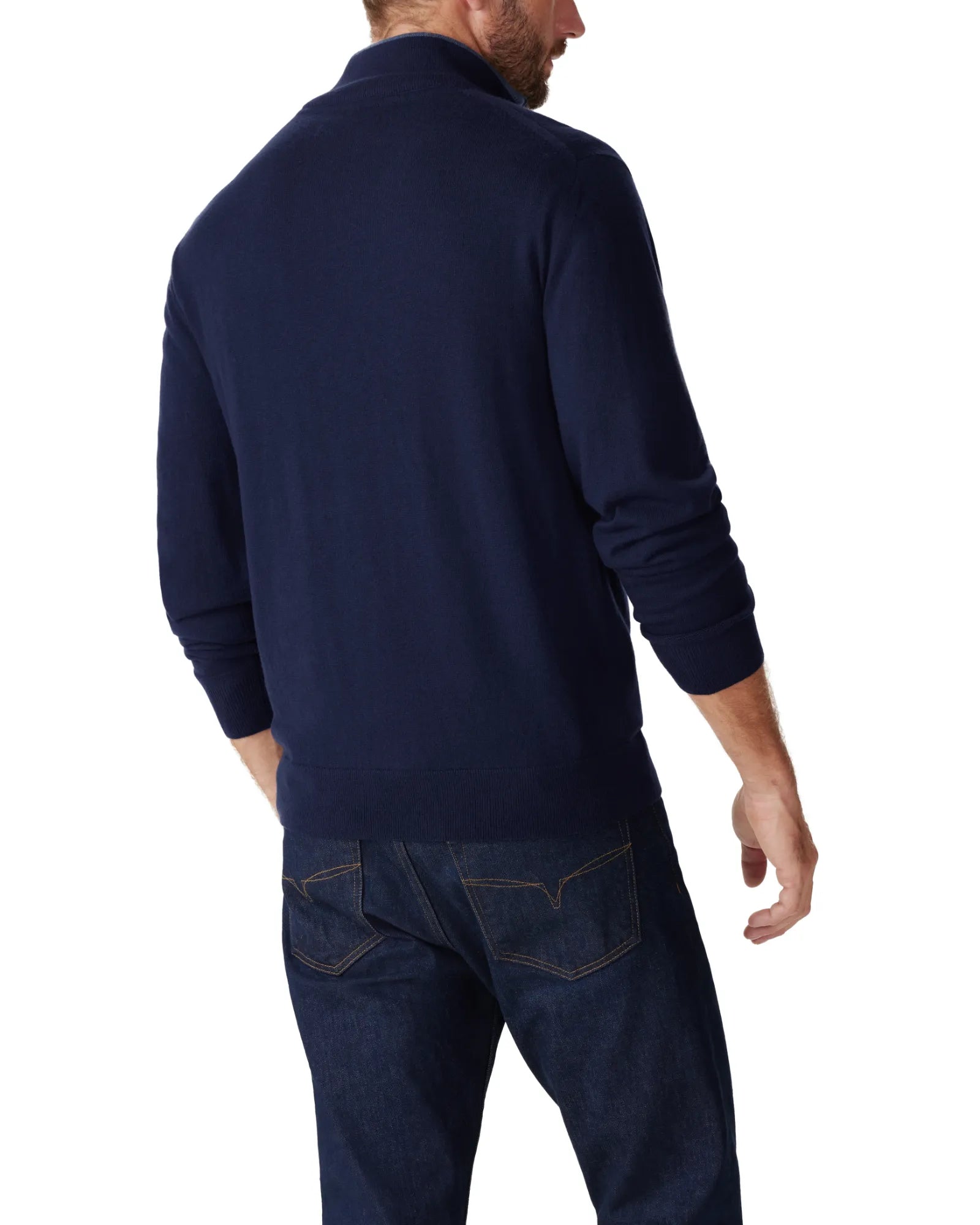 Ernest 1/4 Zip Knitted Sweater - Navy