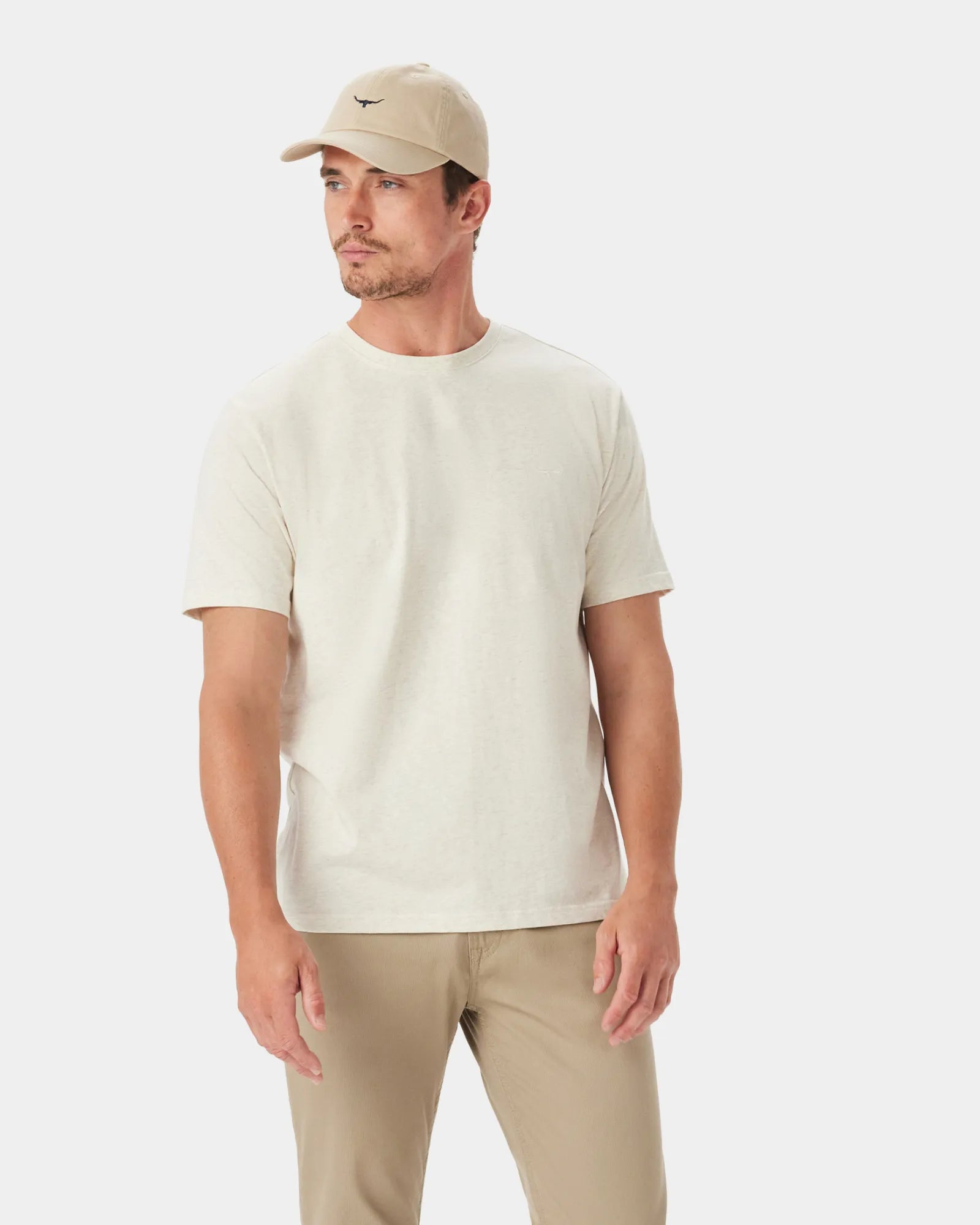 Parson T-Shirt - White Marle