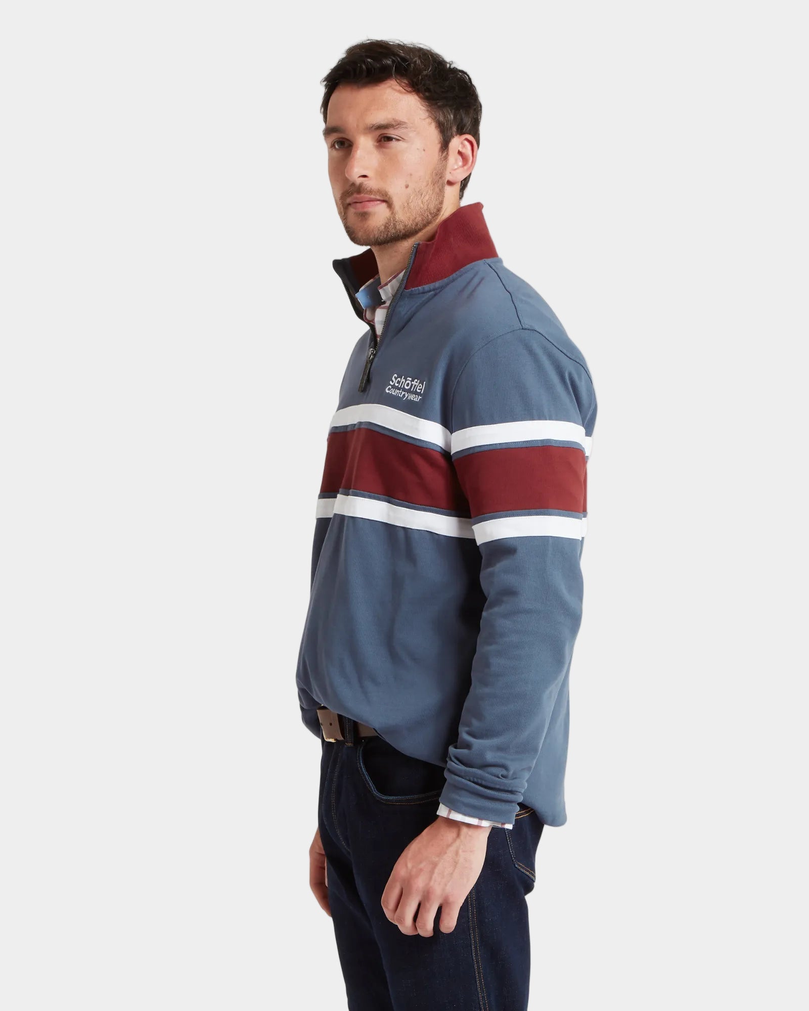Exmouth Heritage Quarter Zip Jumper - Oxford Navy