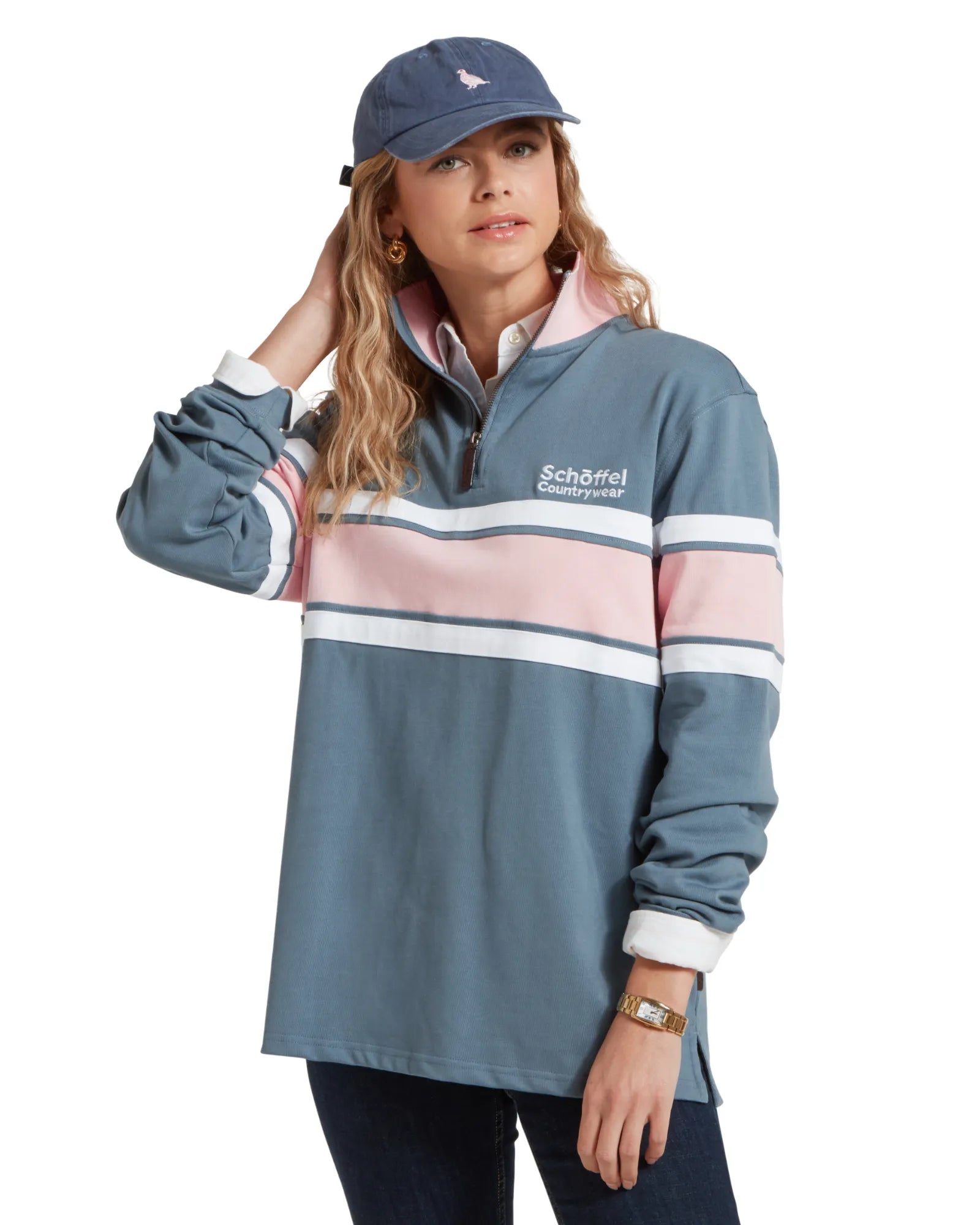 Exmouth Sweatshirt - Blue/Coral