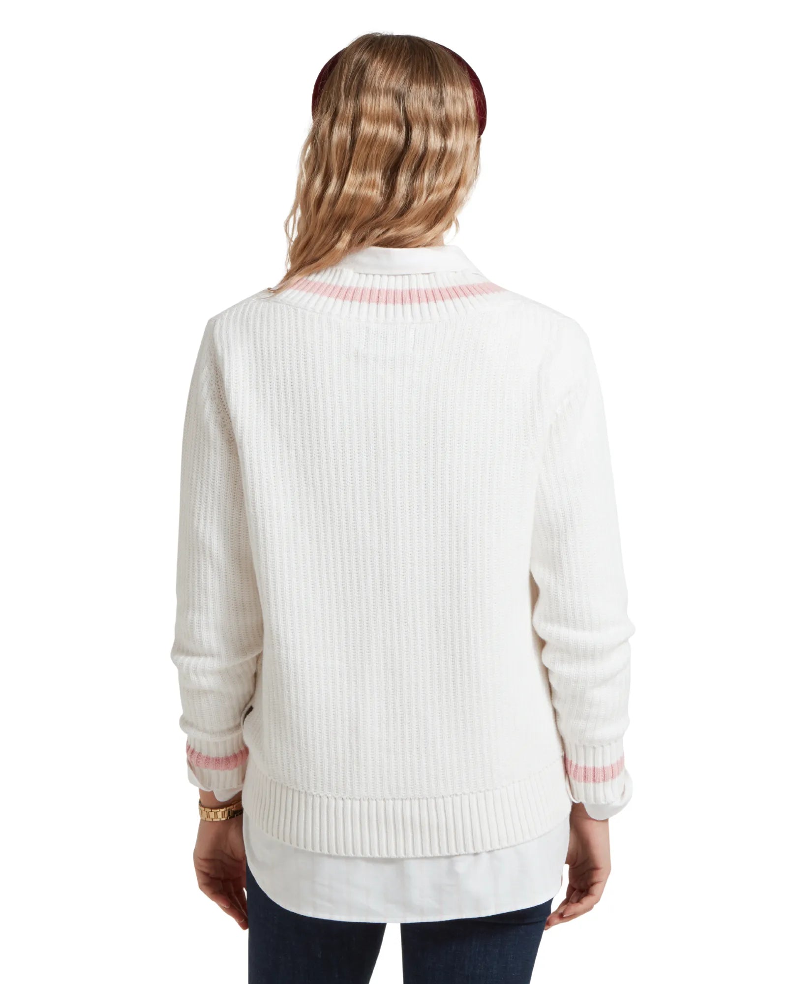 Hambledon Jumper - Soft White/Blush