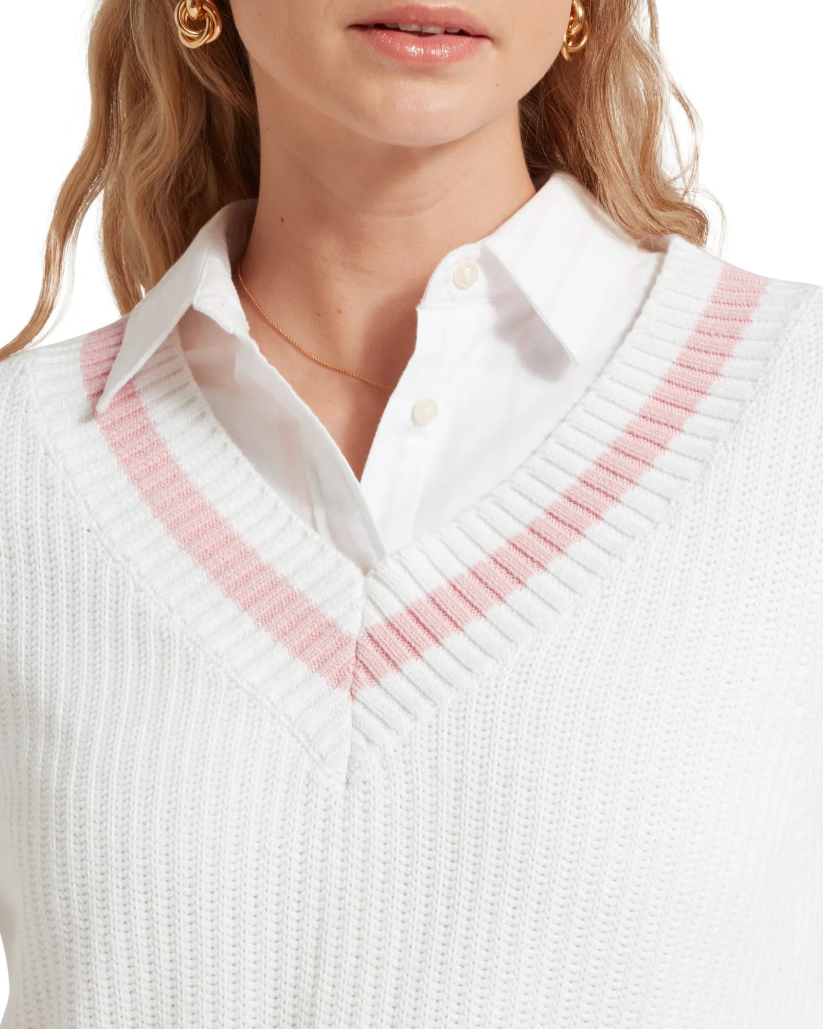 Hambledon Jumper - Soft White/Blush