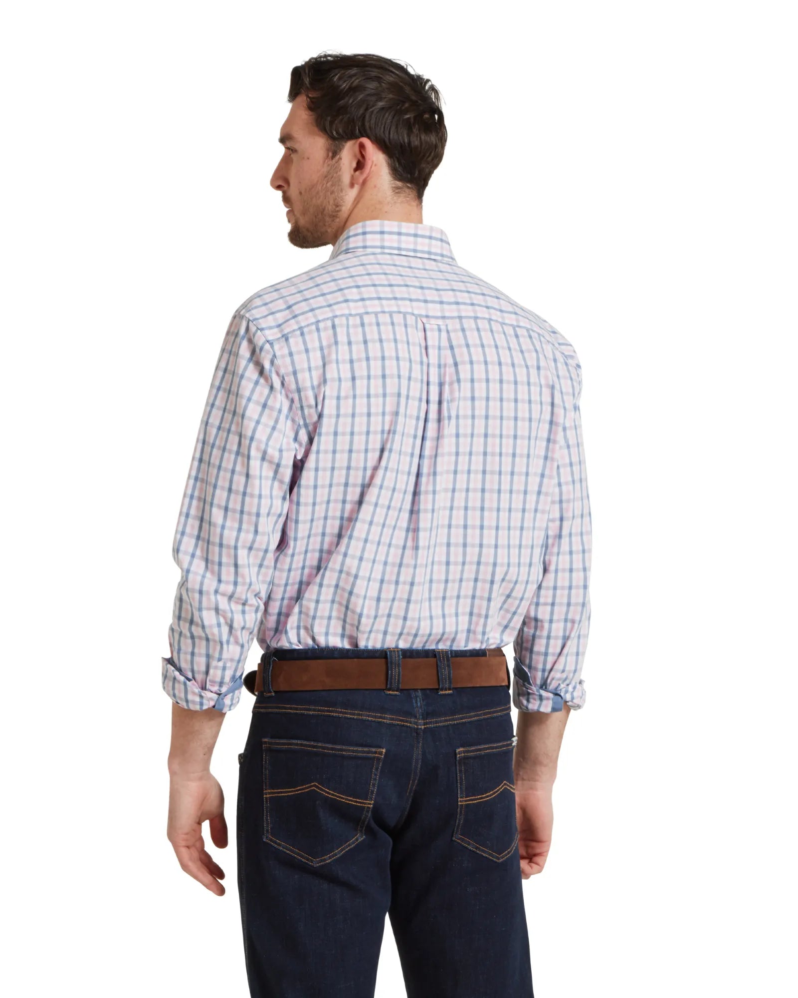 Hebden Tailored Shirt - Dark Denim/Pink