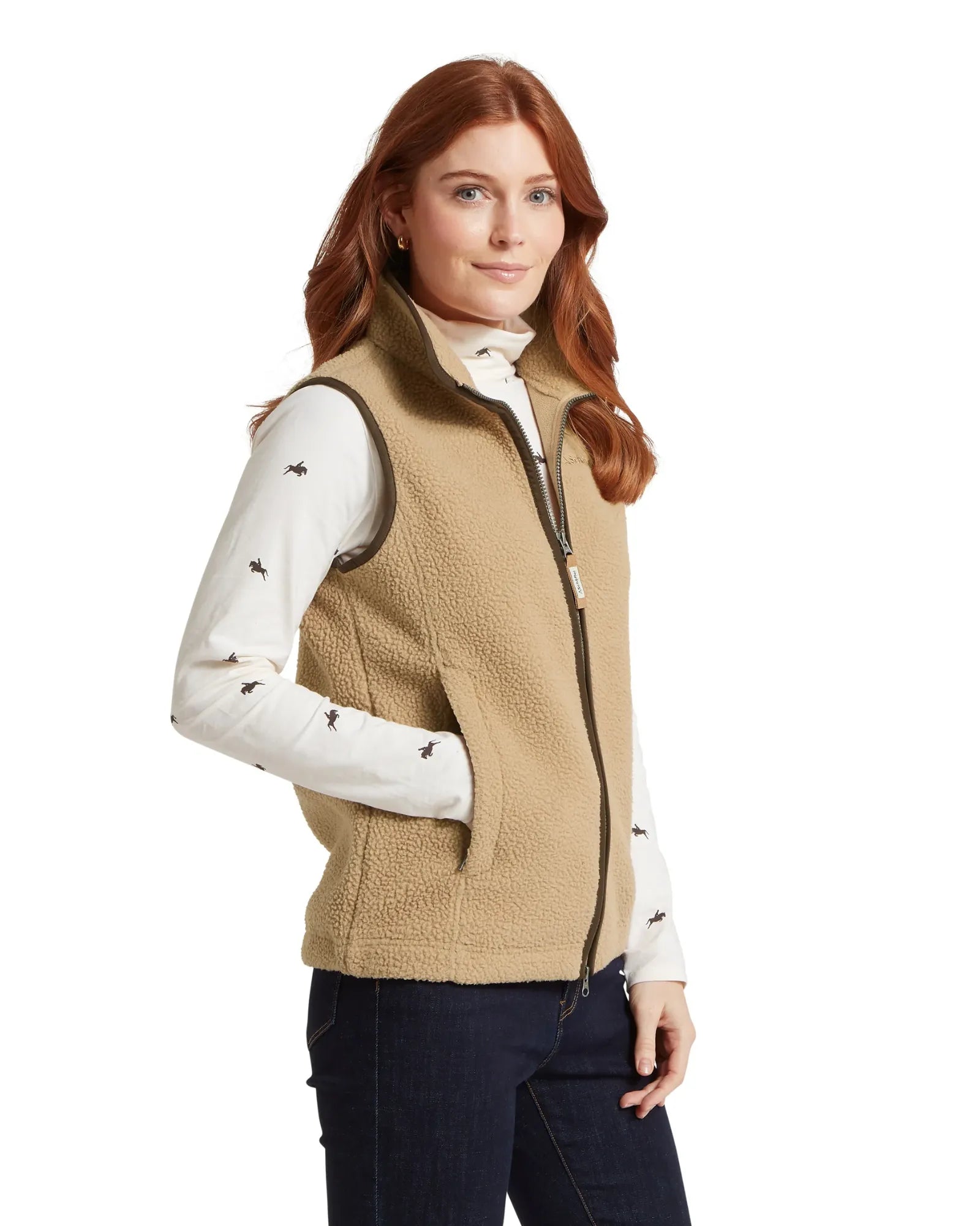 Lyndon Retro Fleece Gilet - Tan