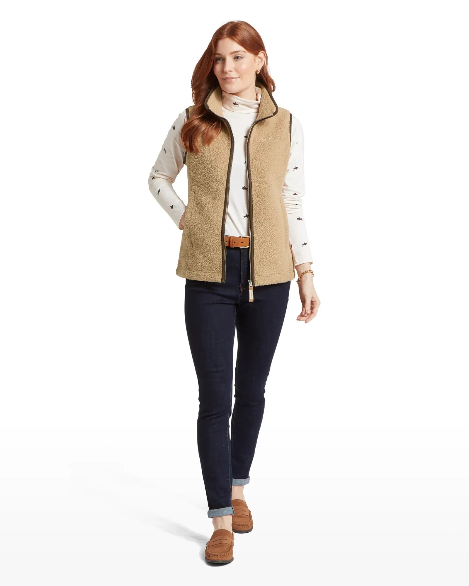 Lyndon Retro Fleece Gilet - Tan