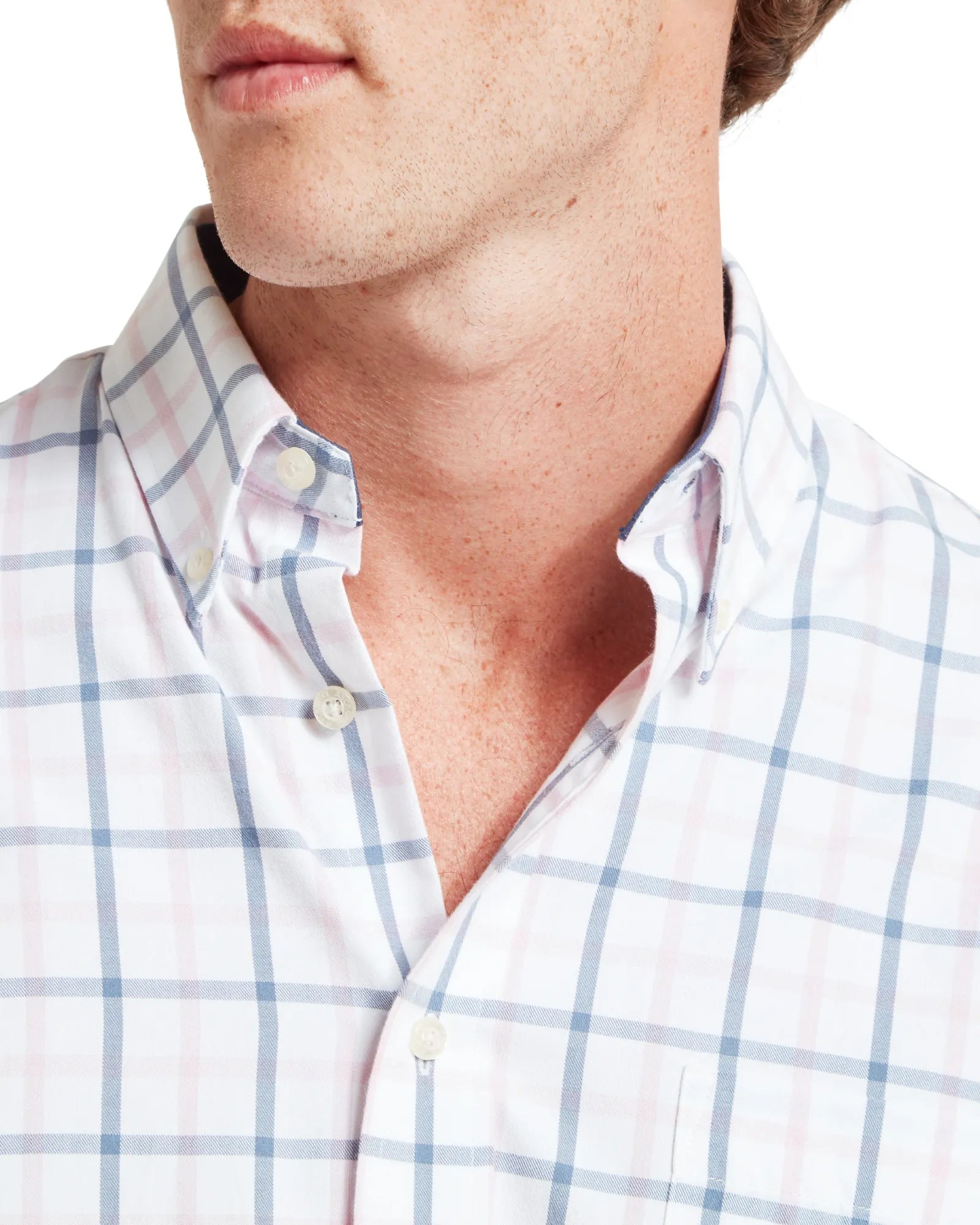 Polstead Shirt - French Navy/Pale Blue/Pale Pink
