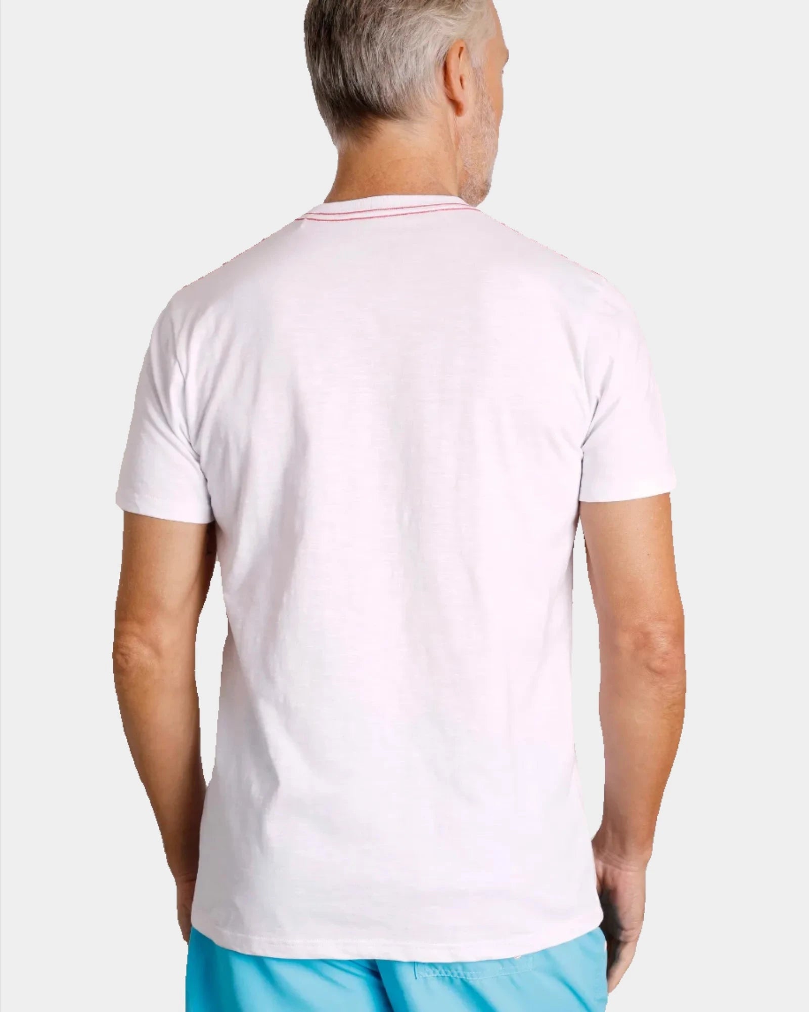 Fin White Organic Cotton Mixed Media T-Shirt