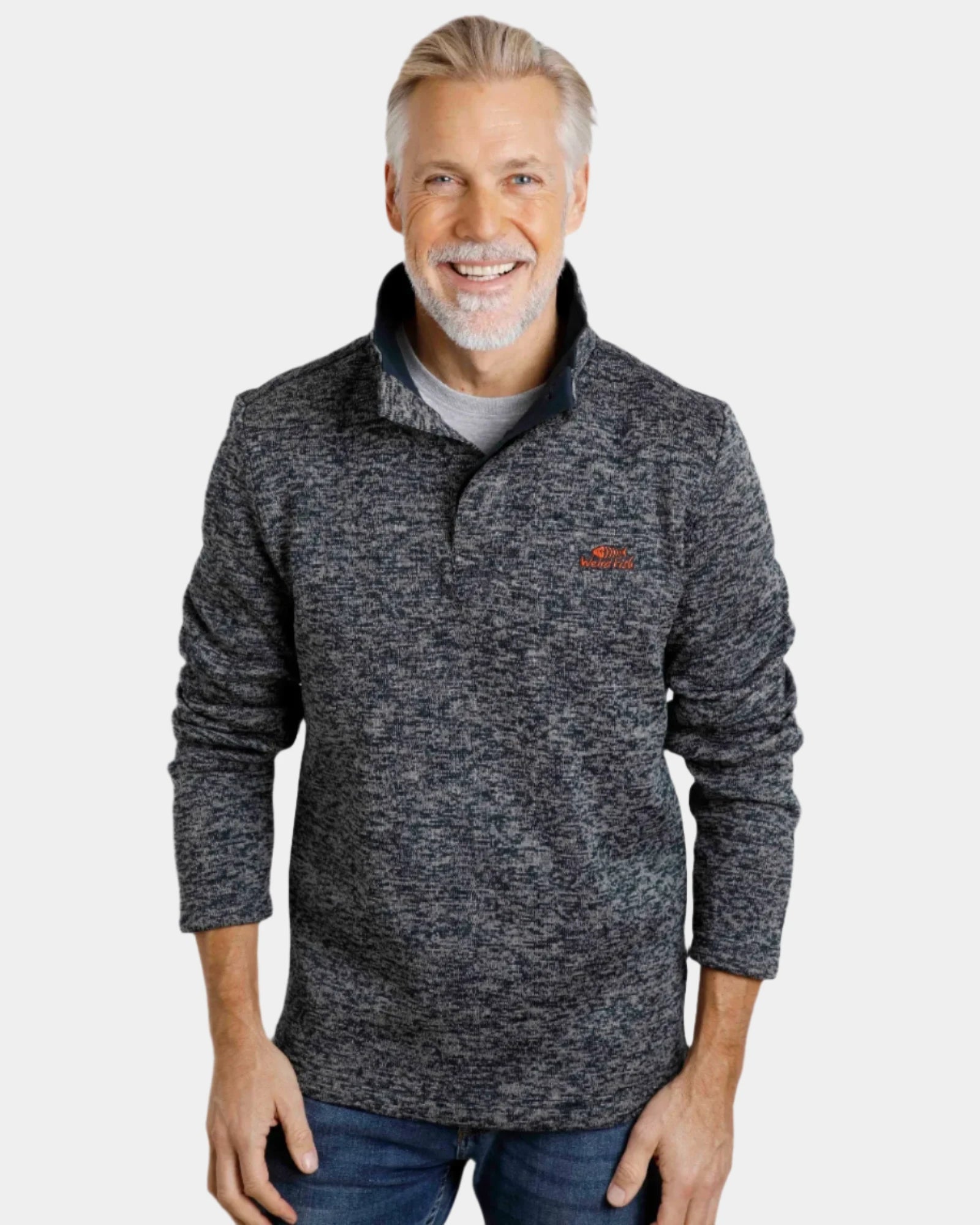 Seataller Dark Grey Recycled 1/4 Button Fleece