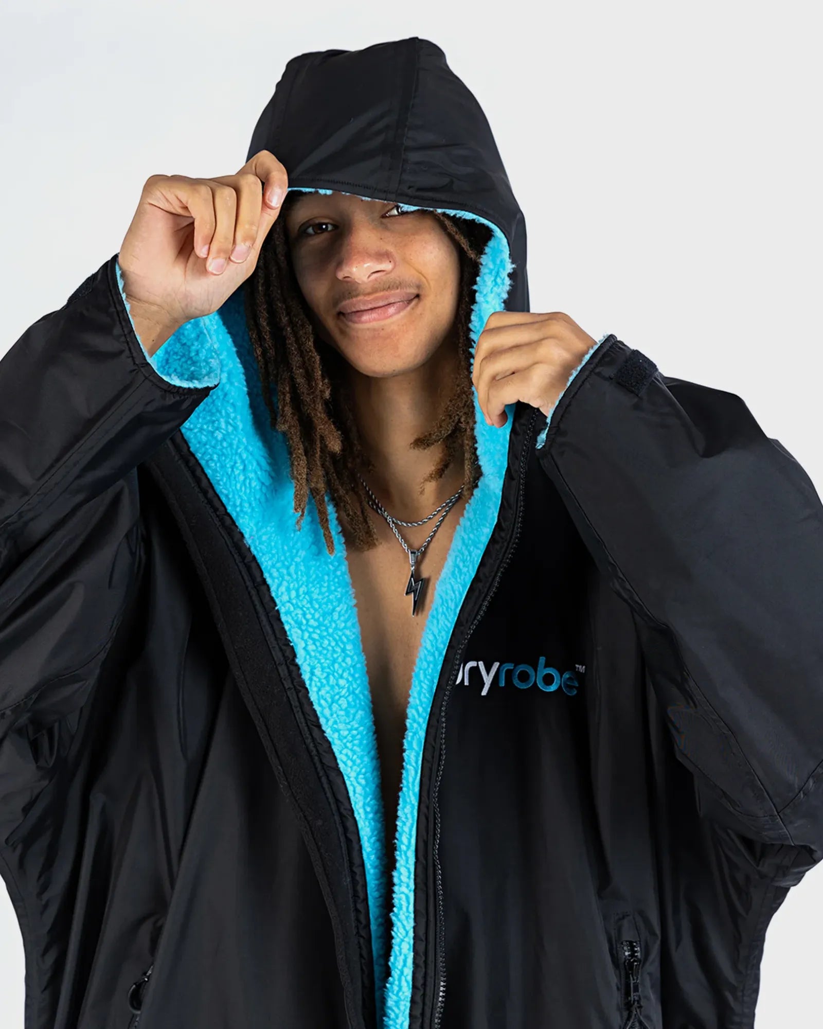 dryrobe Advance Long Sleeve - Black/Blue